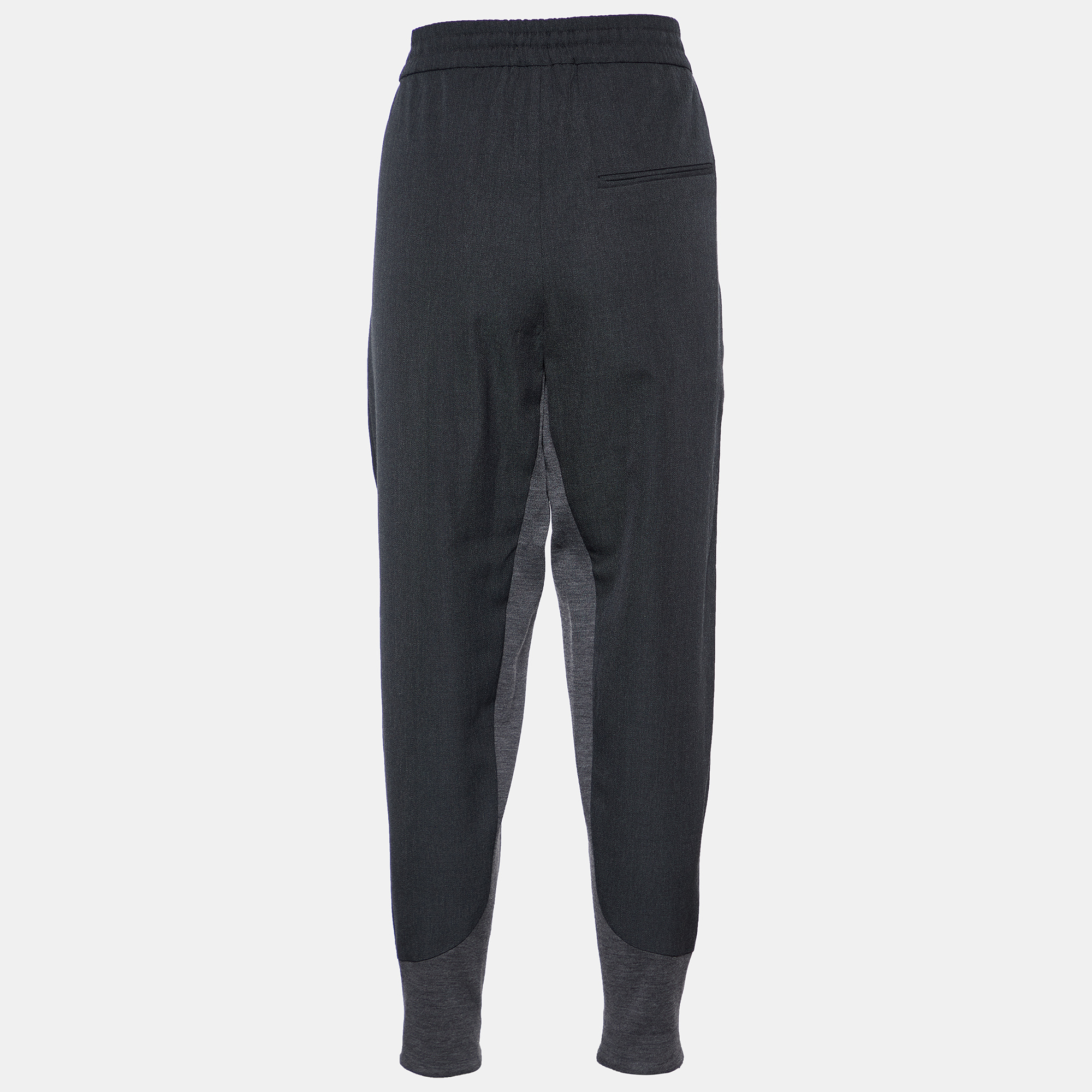 Marni Grey Wool Zipper Hem Paneled Trousers M