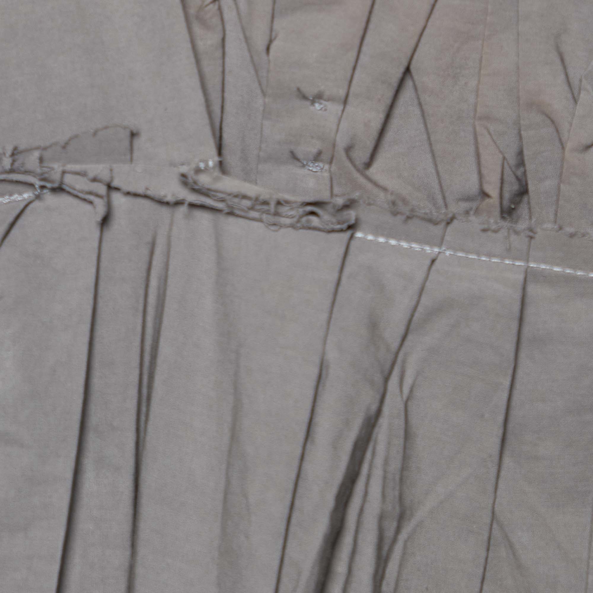 Marni Grey Cotton Fray Detail Pleated Sleeveless Dress S
