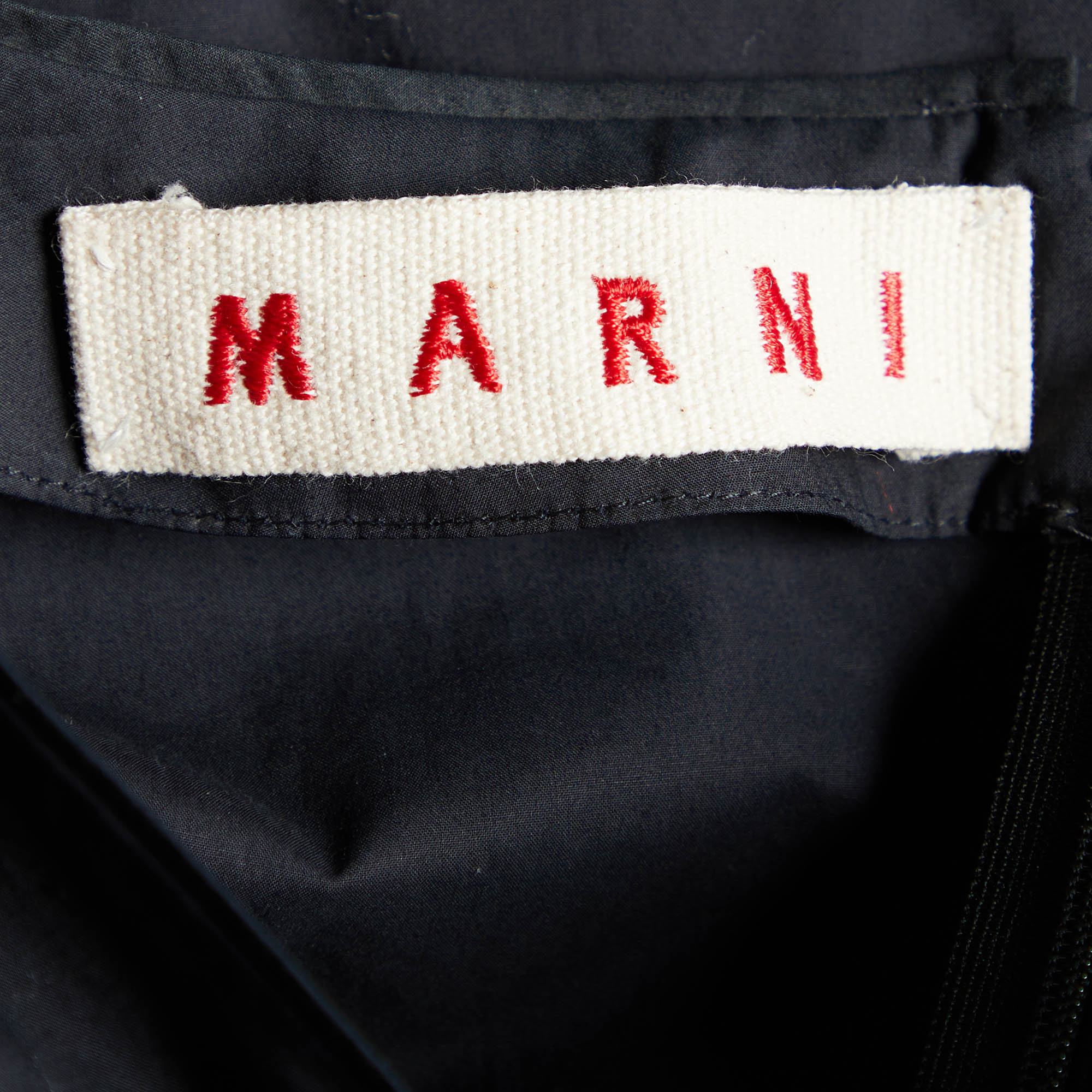 Marni Black Cotton Gather Detail Sleeveless Top M