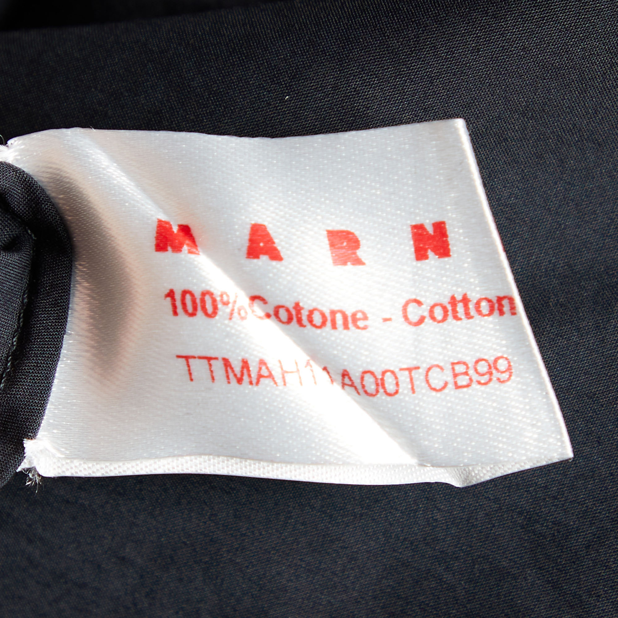 Marni Black Cotton Gather Detail Sleeveless Top M