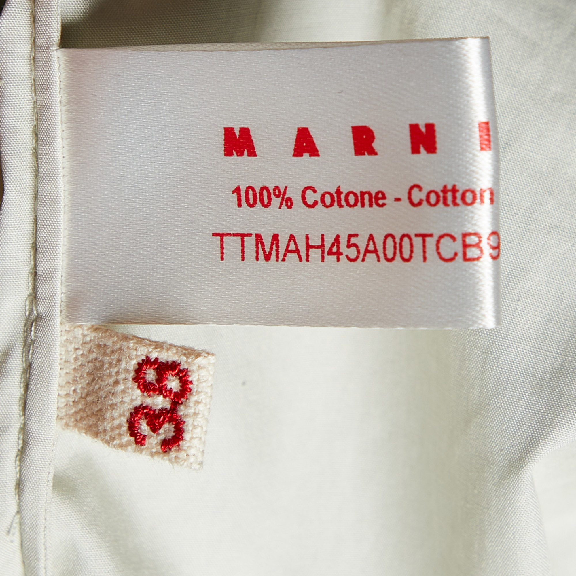 Marni Grey Cotton Knot Detail Sleeveless Top S