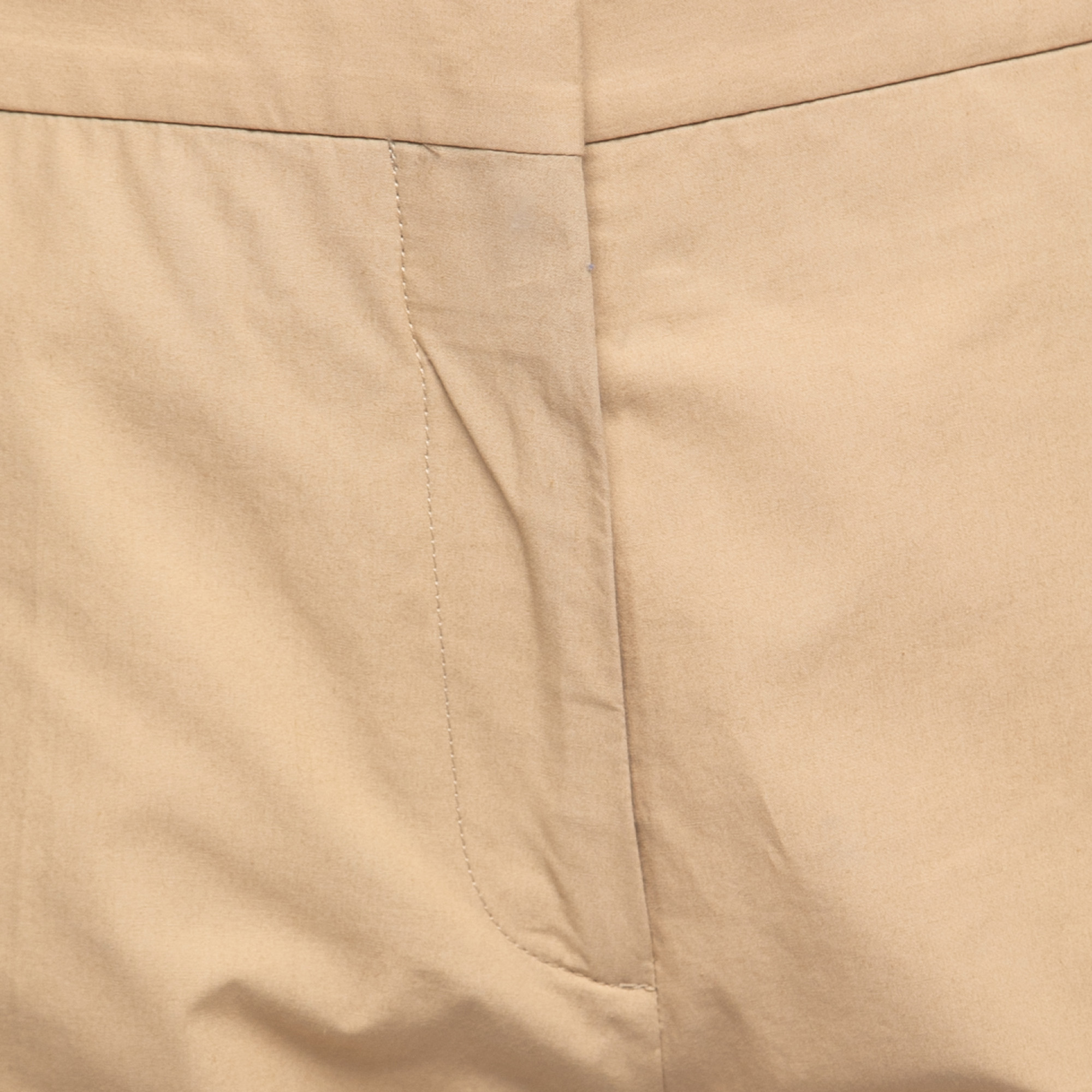 Marni Tan Cotton Straight-Leg Trousers M