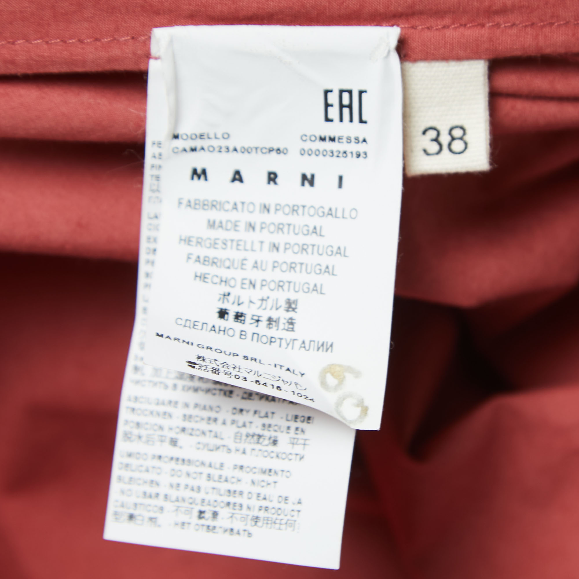 Marni Red Cotton Button Front Round Neck Shirt S