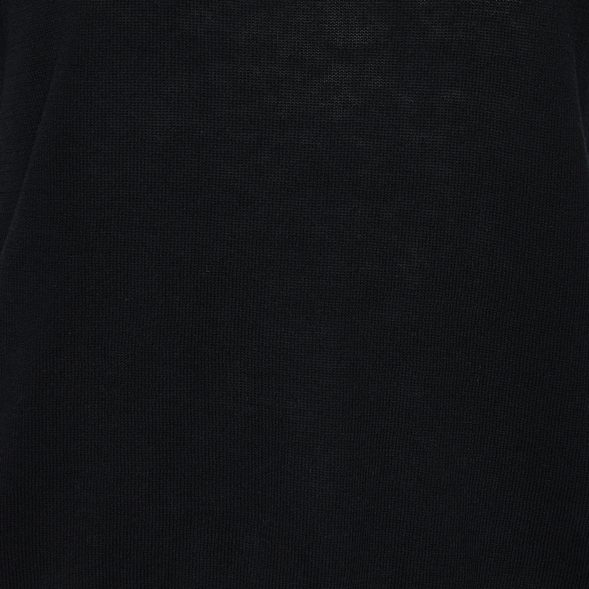 Marni Black Rib Knit Embellished Neck Detail Sweater Top S