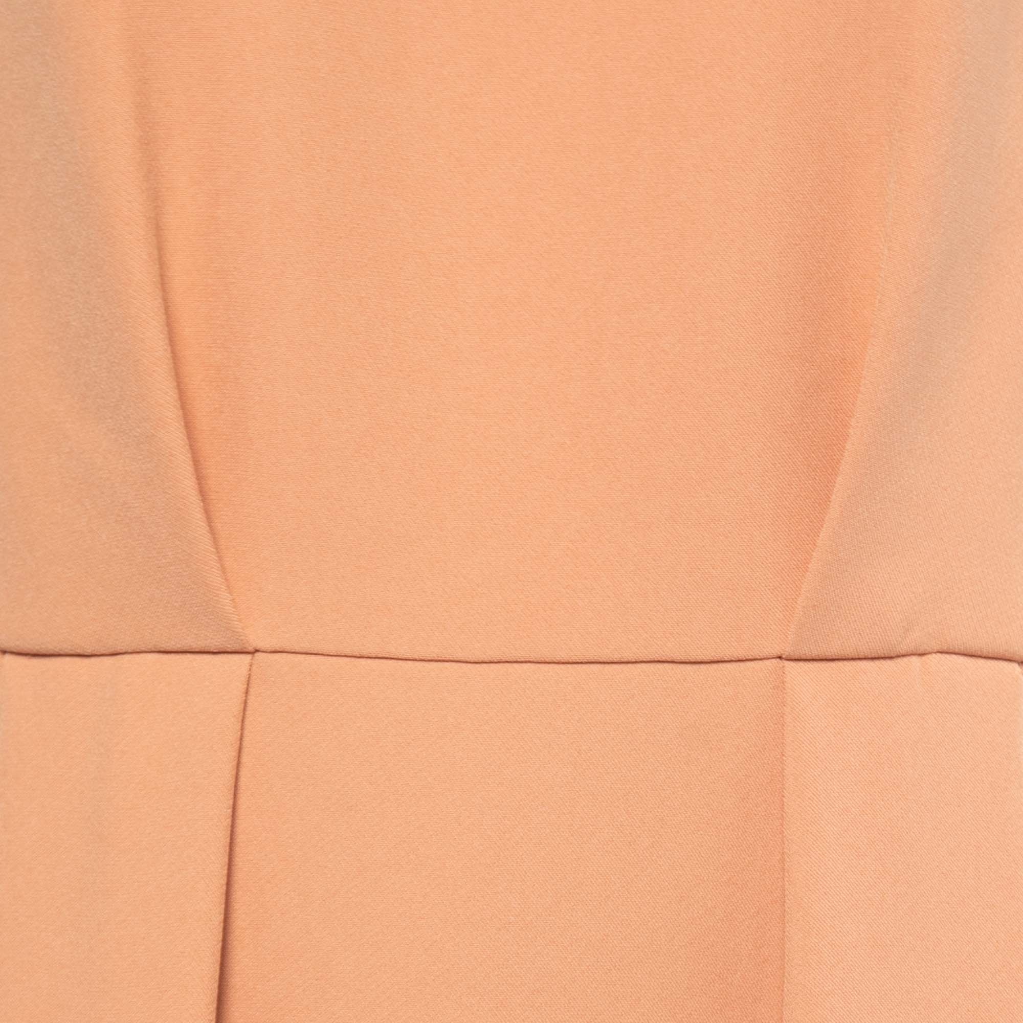 Marni Light Orange Crepe Sleeveless Short Dress M