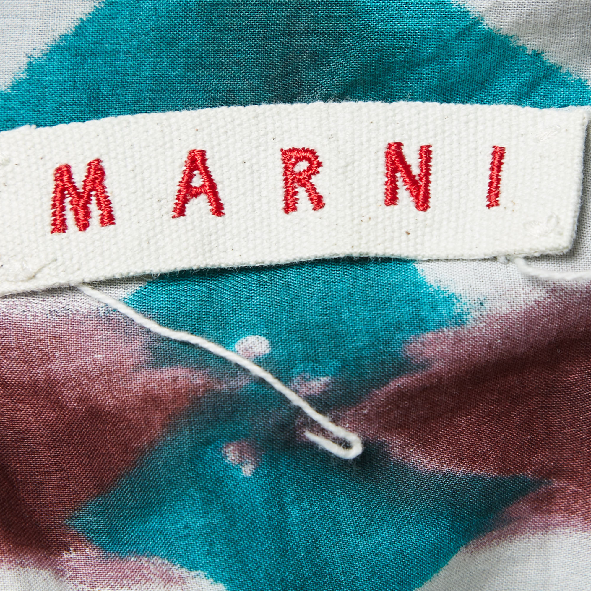 Marni Green Tye Dye Printed Cotton Sleeveless Top M