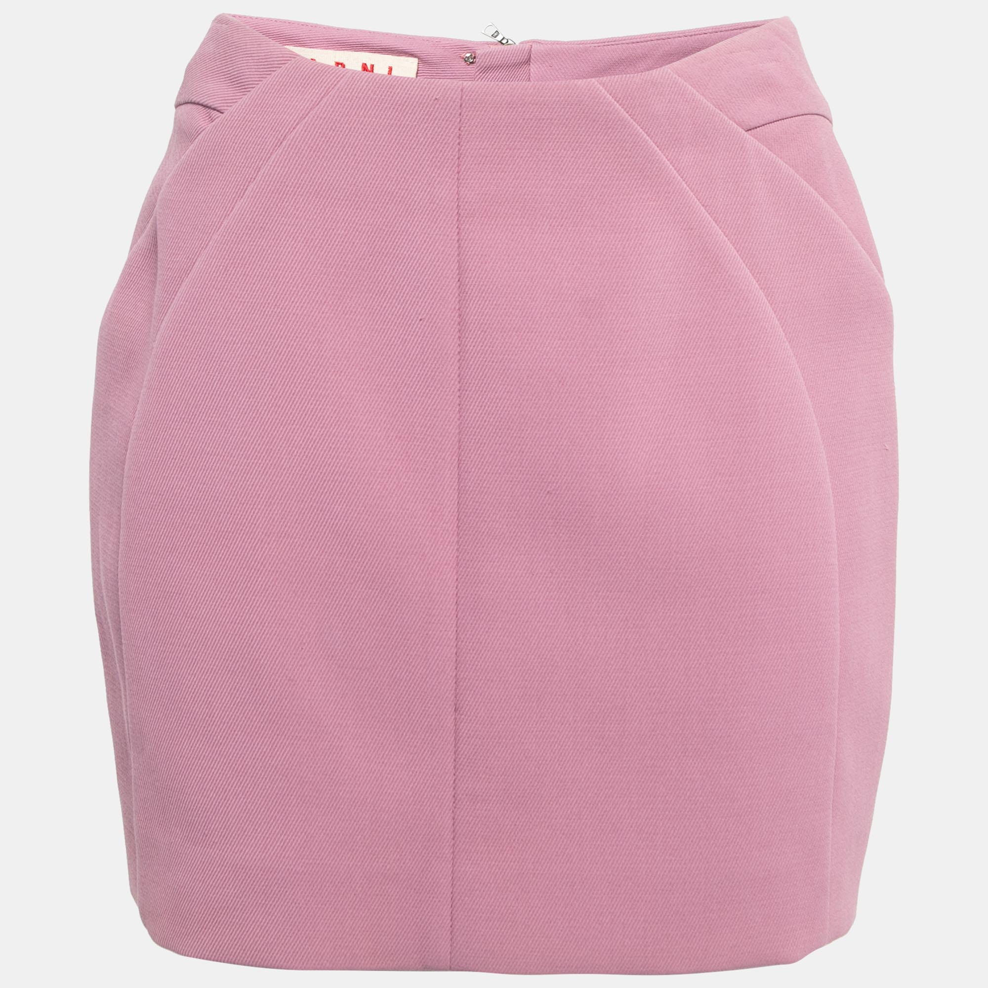 Marni Pink Cotton Twill Mini Skirt M