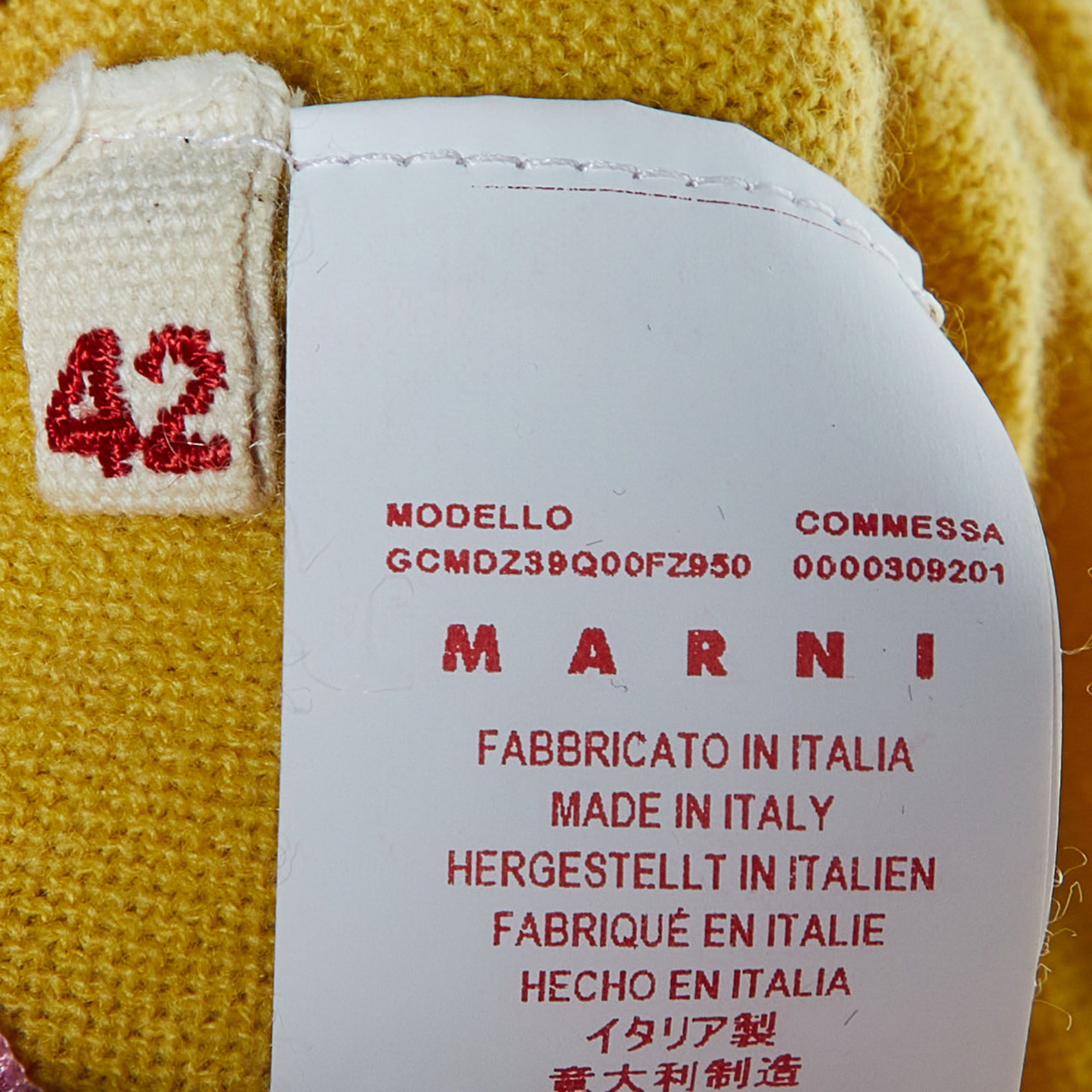 Marni Yellow Knit & Pink Cotton Layered Sweater M