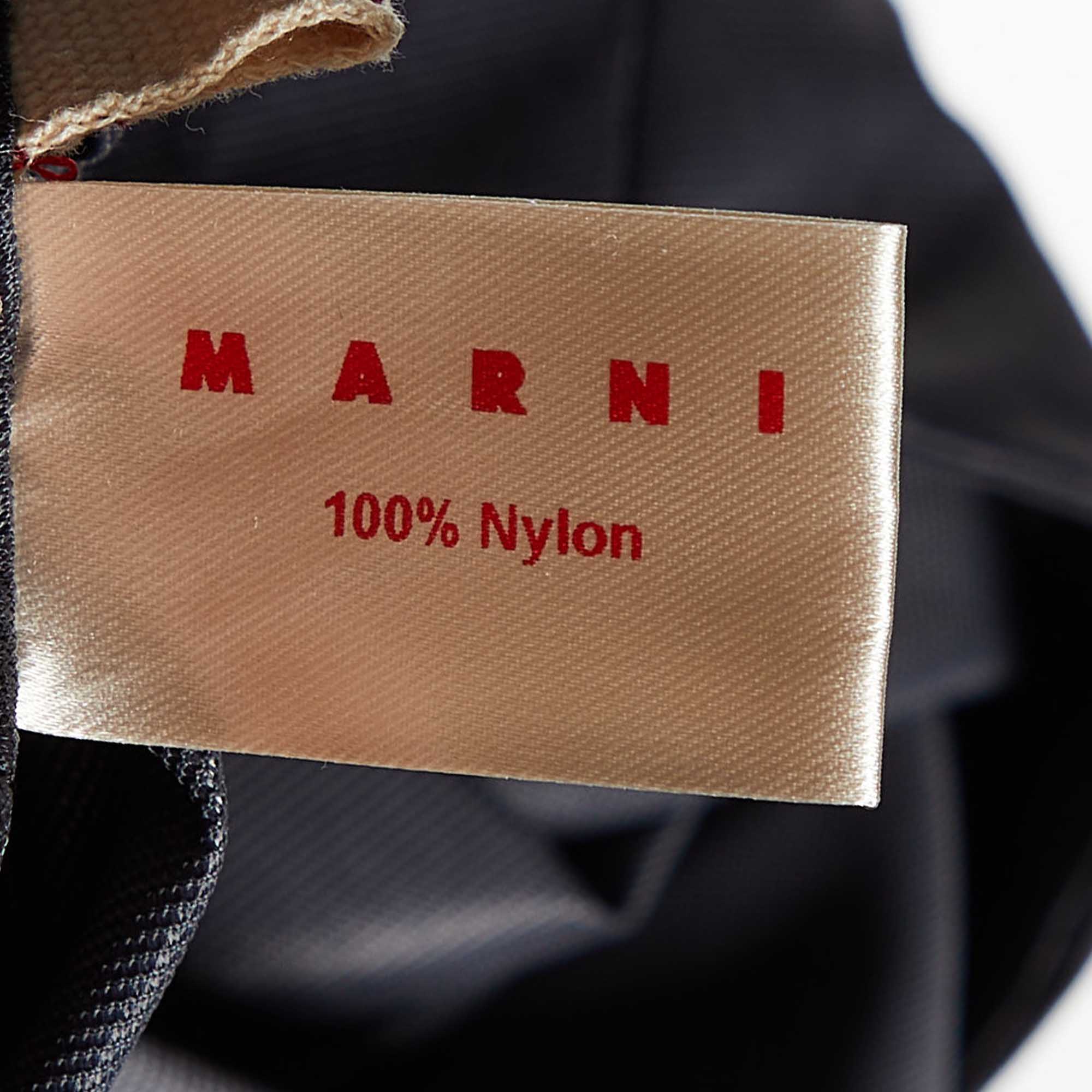 Marni Black Printed Nylon Mini Skirt S