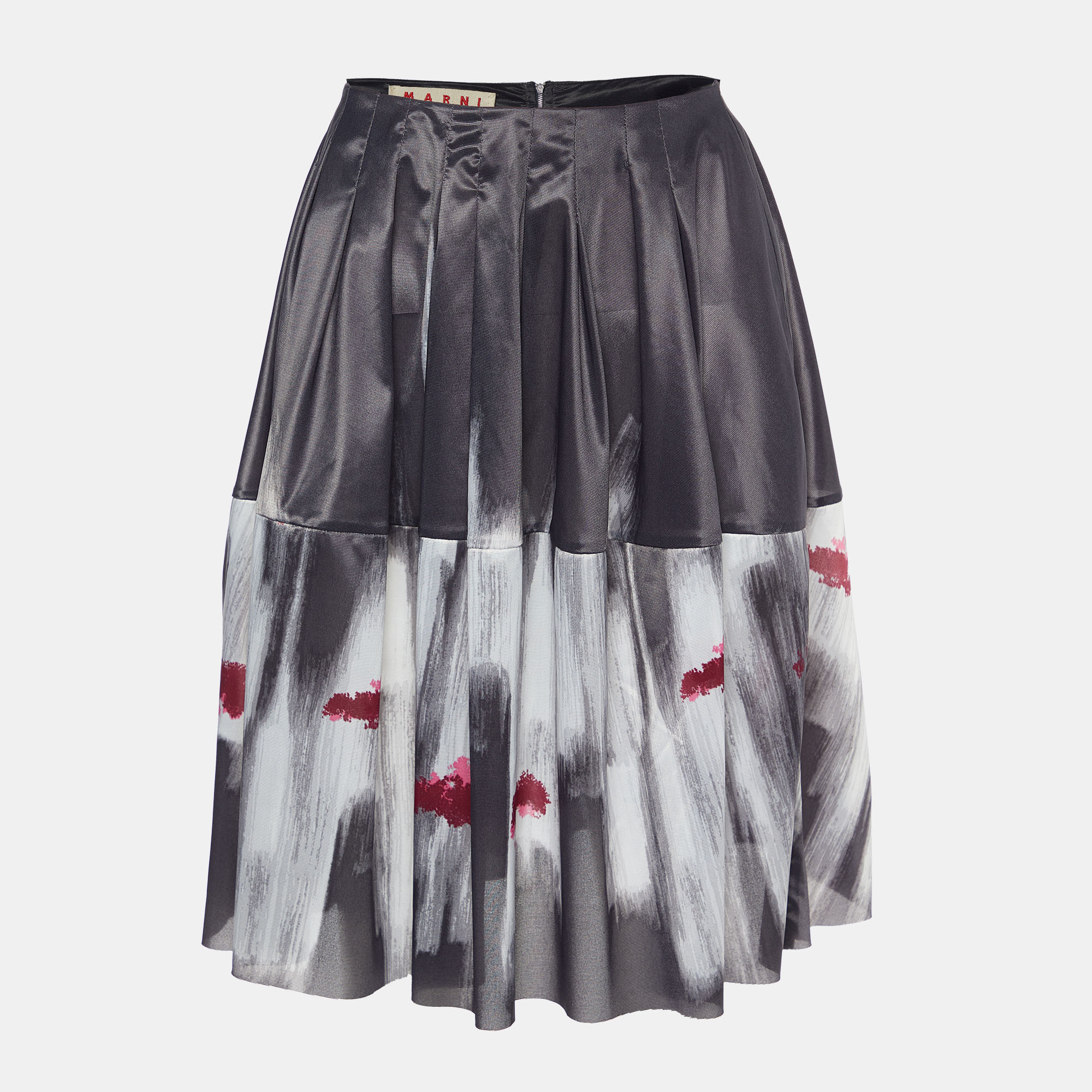 Marni Black Printed Nylon Mini Skirt S
