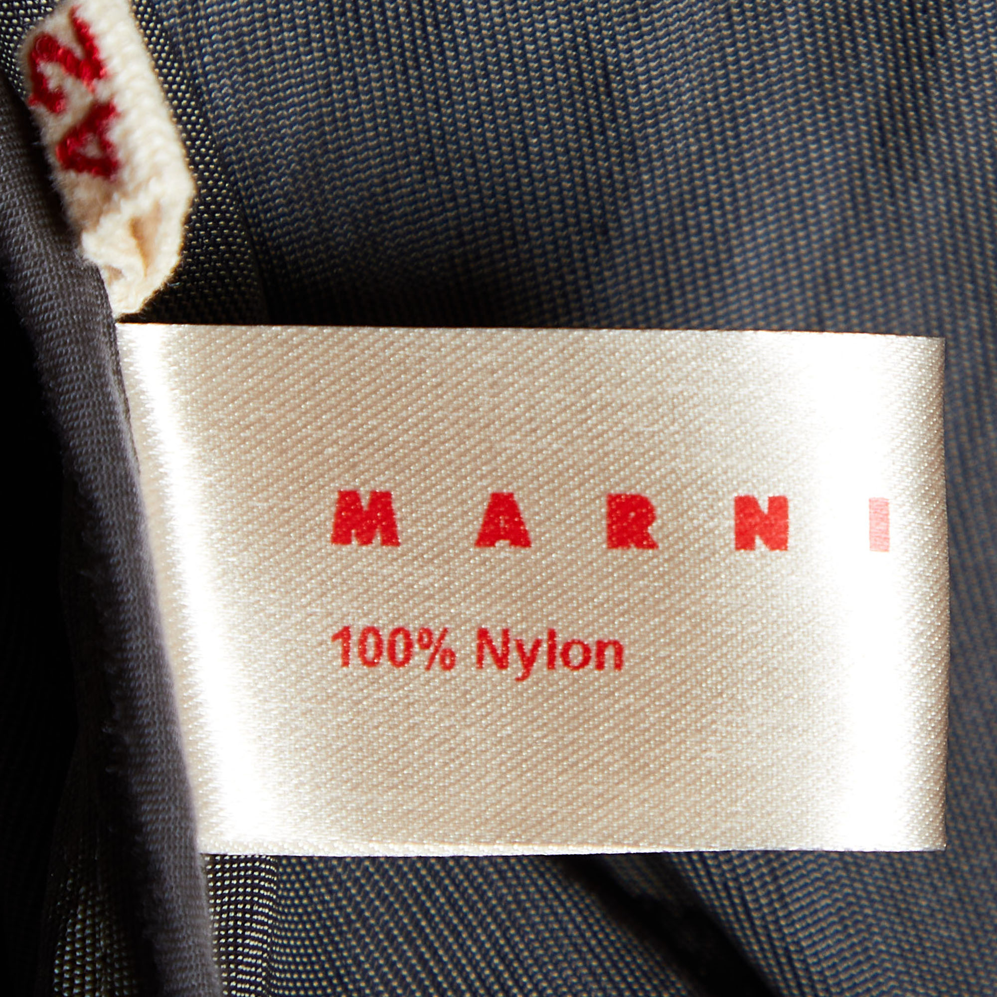 Marni Anthracite Grey Nylon Embellished Neck Mini Dress M