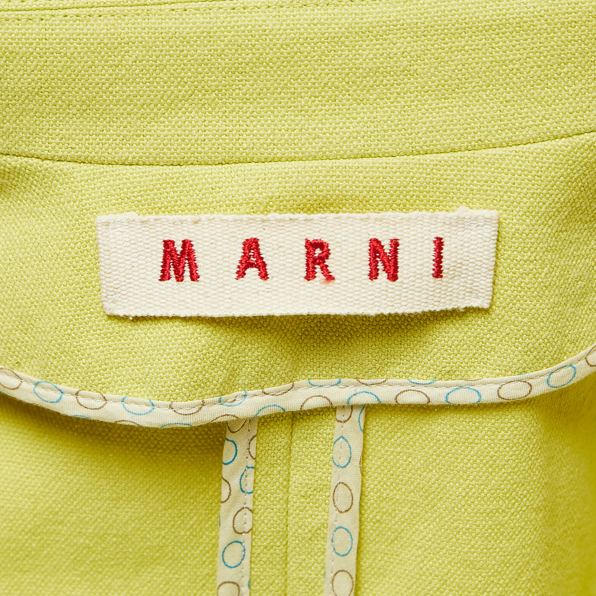 Marni Green Cotton Open Front Blazer S