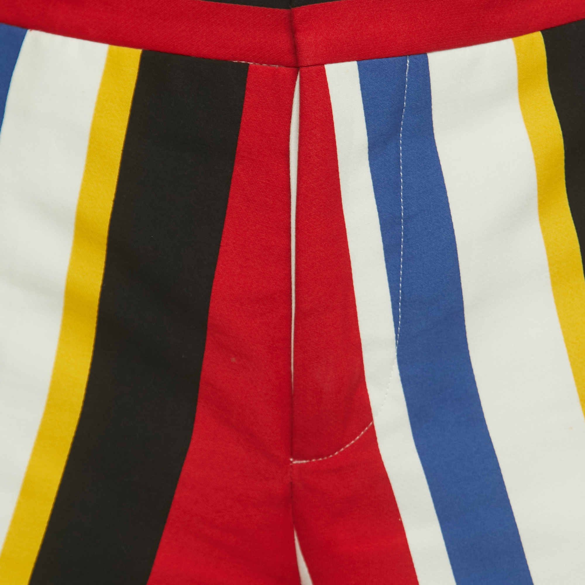 Marni Multicolor Wide Striped Cotton Shorts M
