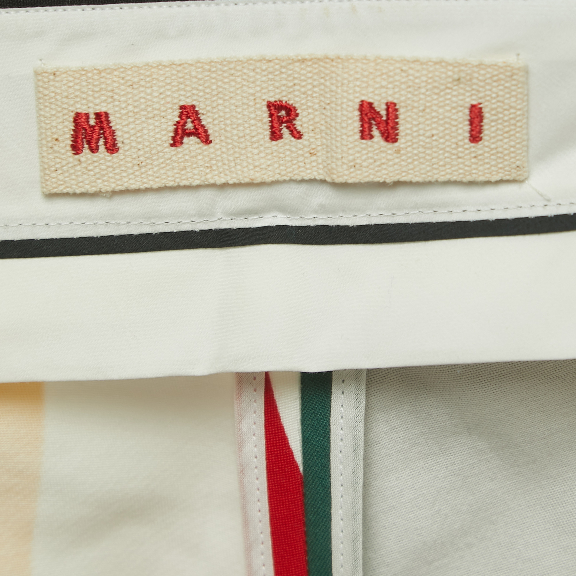Marni Multicolor Wide Striped Cotton Shorts M