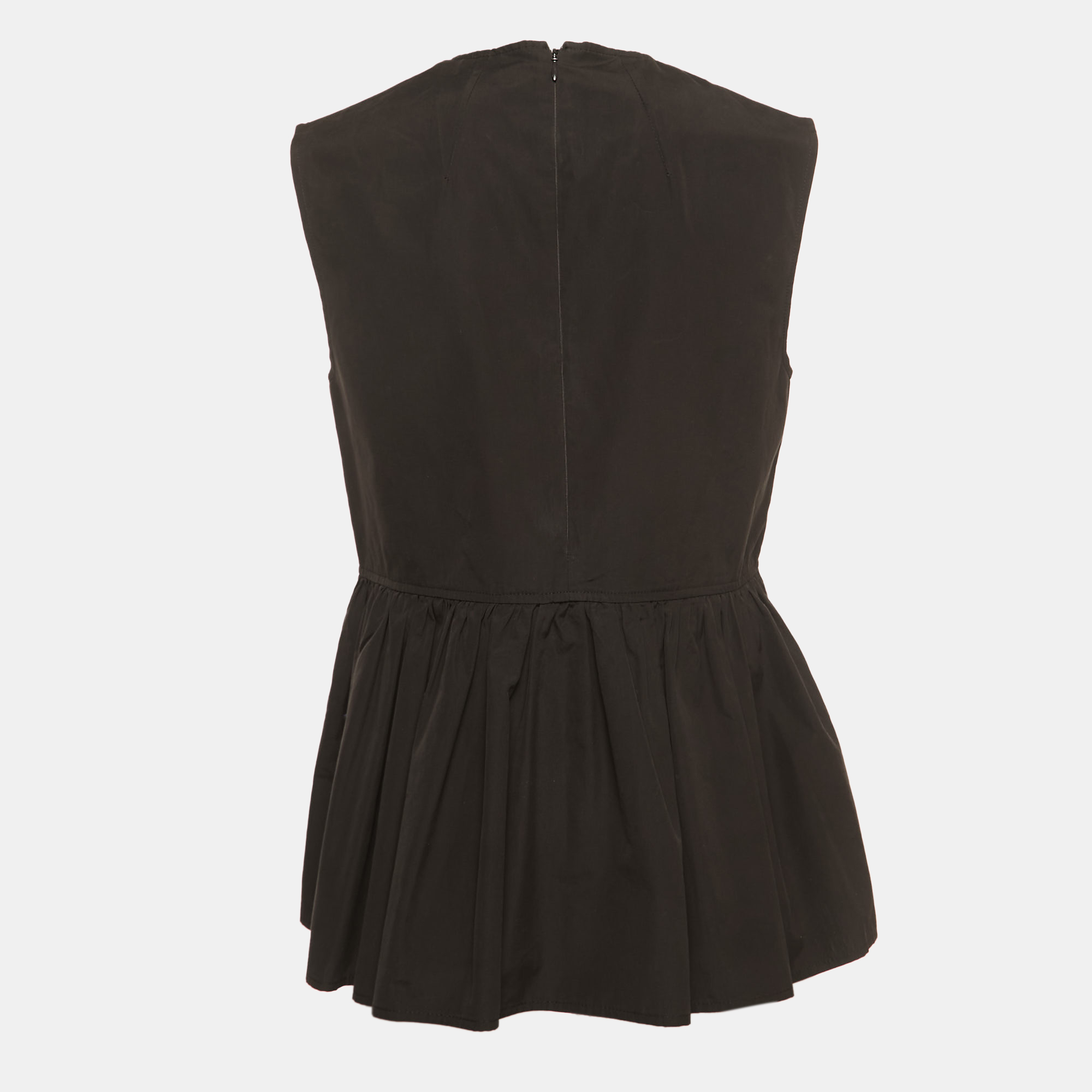 Marni Black Cotton Sleeveless Peplum Top S