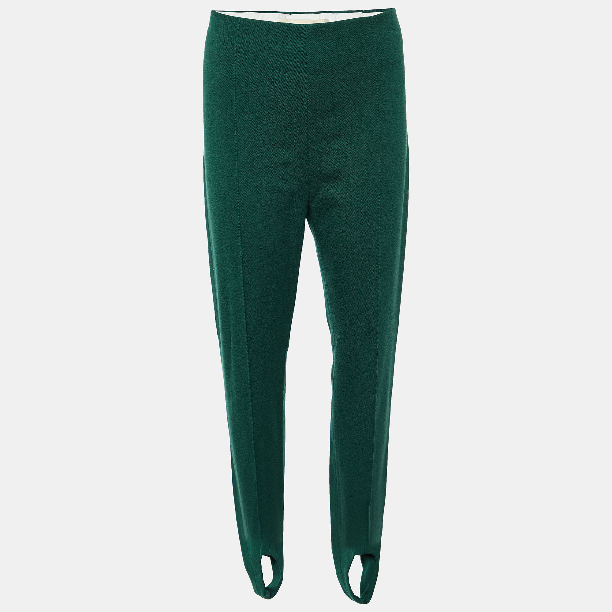 Marni green wool blend stirrup trousers m