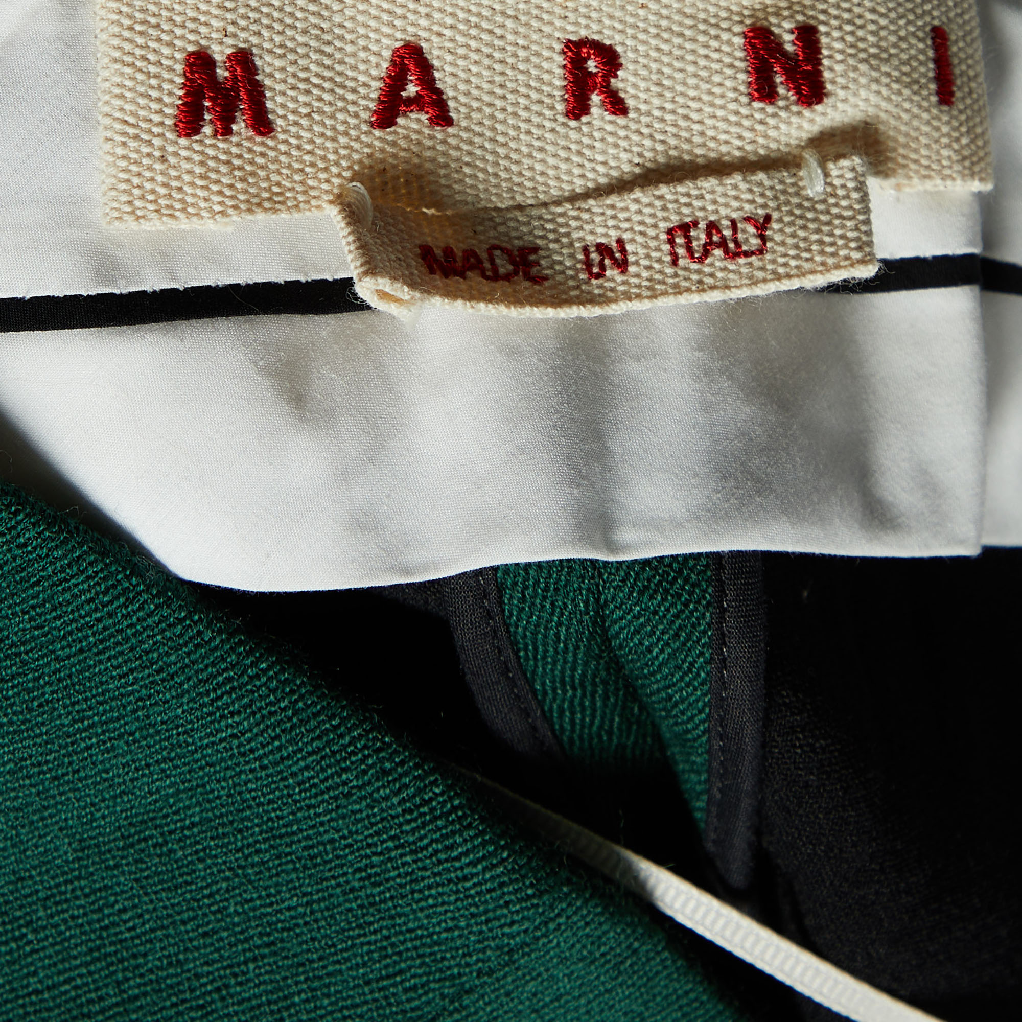 Marni Green Wool Blend Stirrup Trousers M