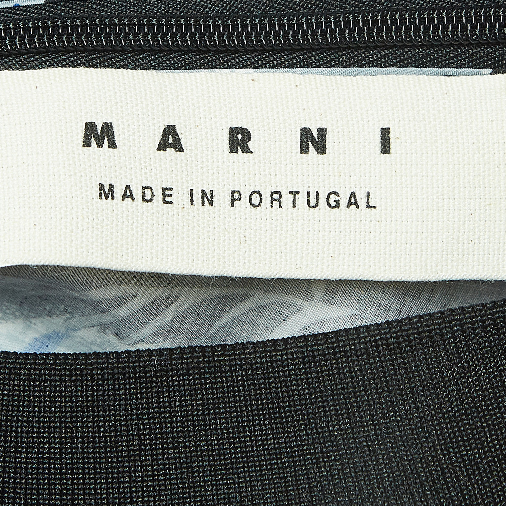 Marni Blue/Black Printed Cotton Midi Dress M