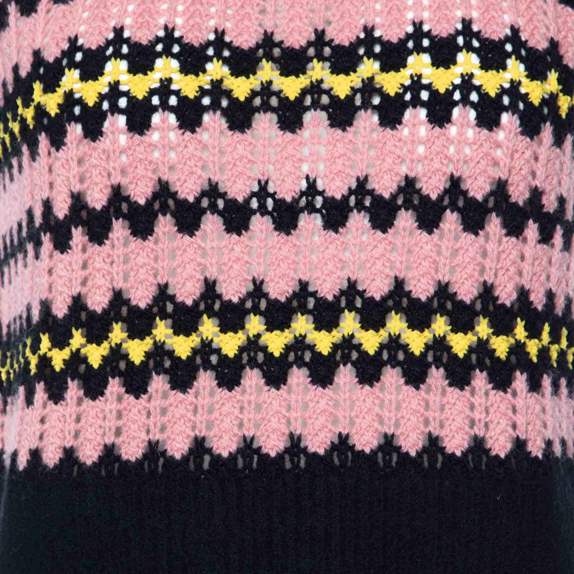 Marni Black Striped Wool Knit Sleeveless Sweater M