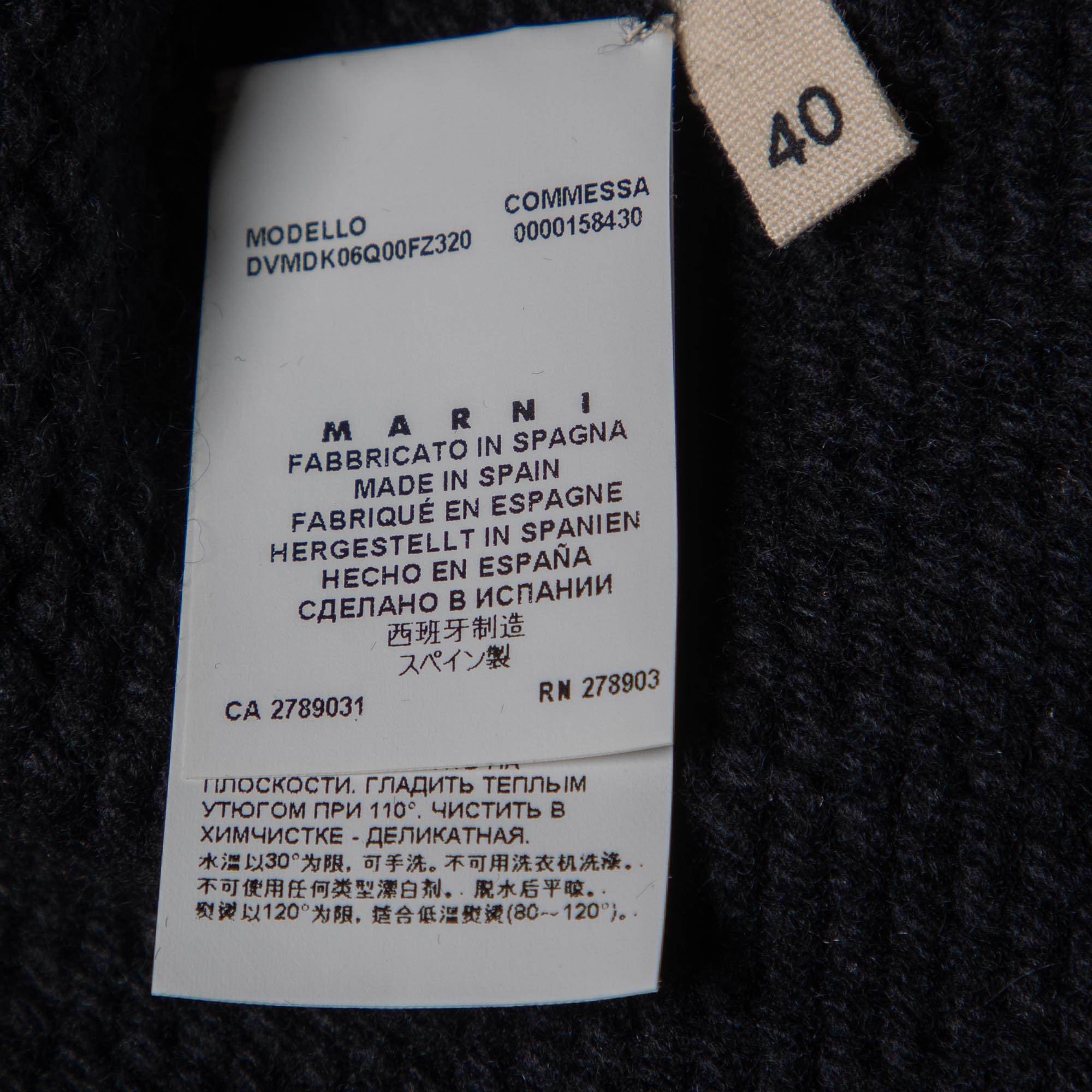 Marni Black Colorblock Wool & Cashmere Knit Sweater S