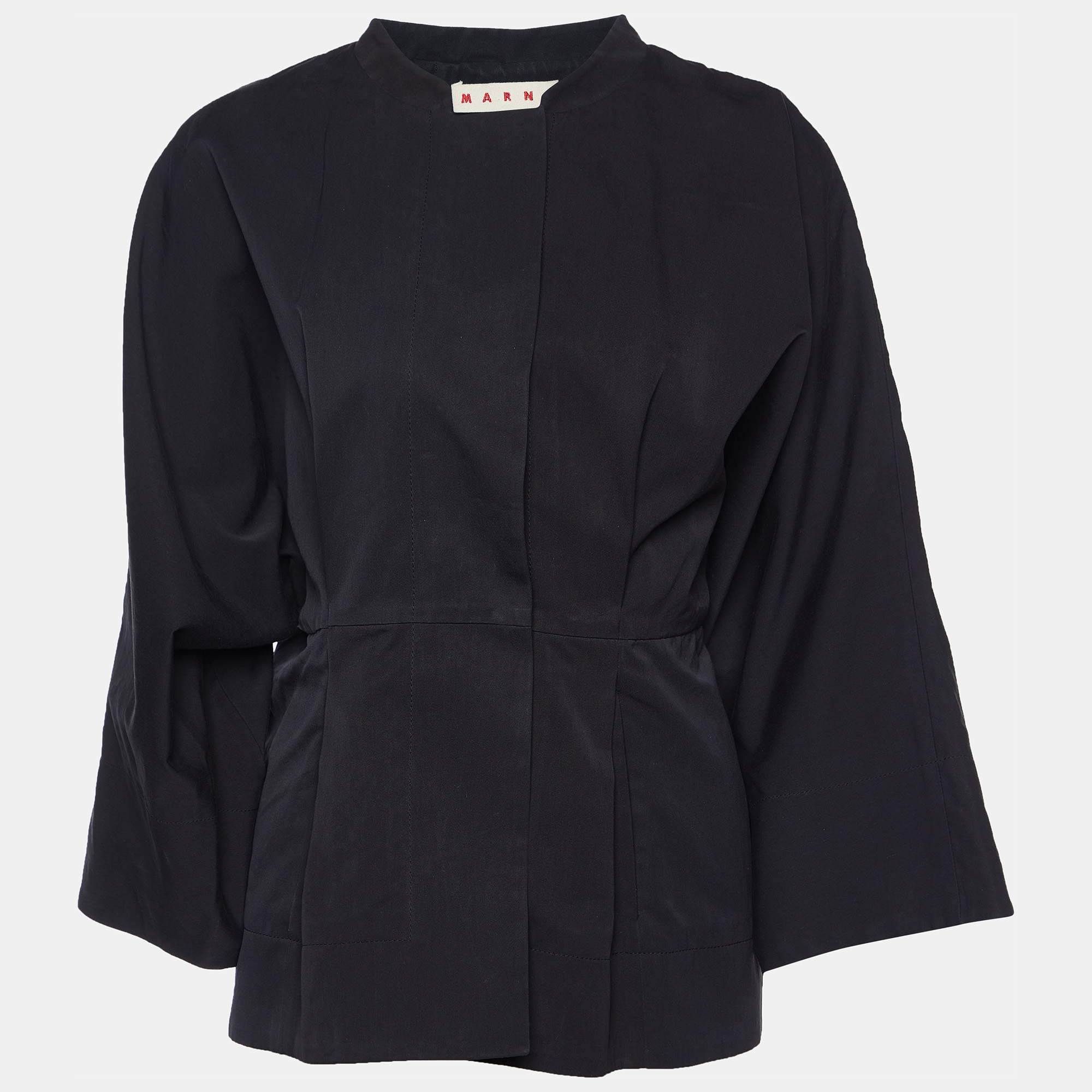 Marni black cotton & silk kimono sleeve jacket s