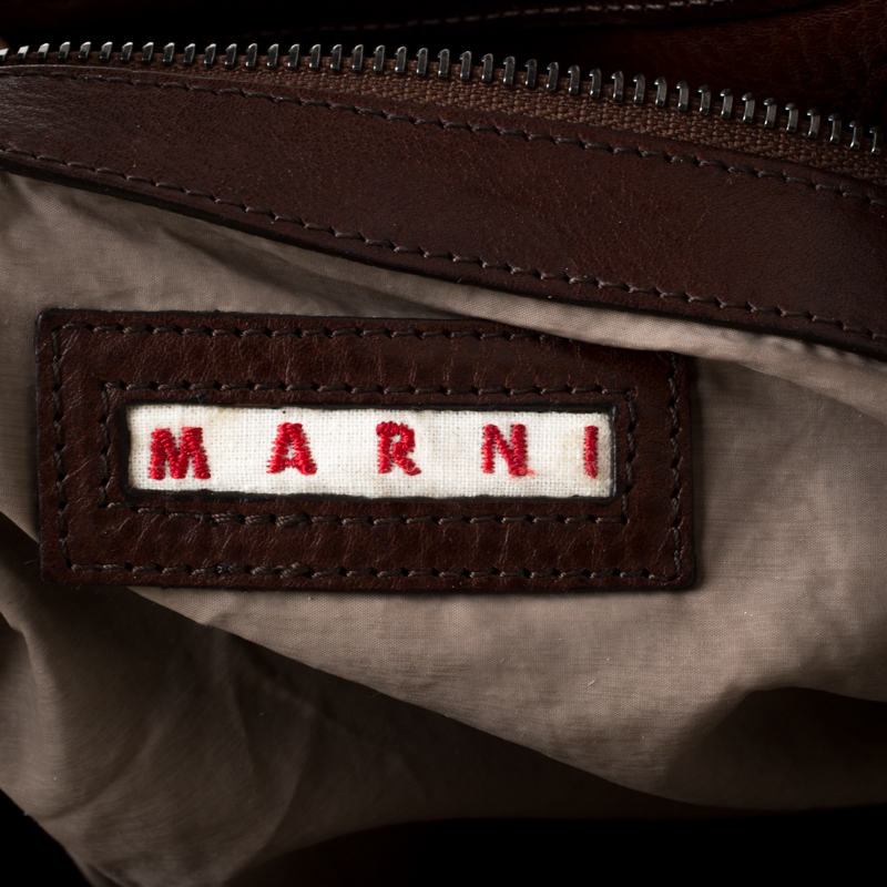 Marni Green/Brown Patent Leather New Balloon Hobo