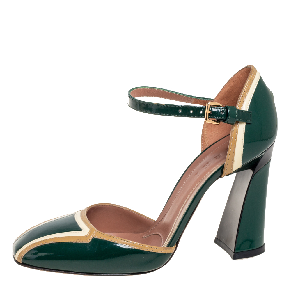 Marni Tricolor Patent Leather Square Toe Ankle Strap Sandals Size, Green
Marni Tricolor Patent Leather Square Toe Ankle Strap Sandals Size, Green