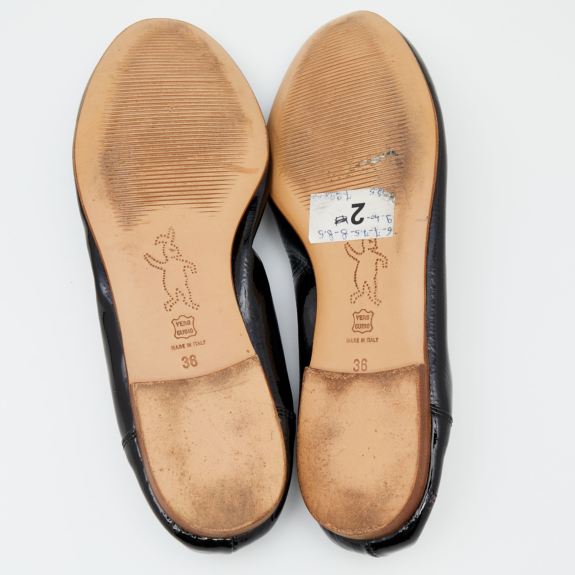Marni Black Patent Leather Scrunch Ballet Flats Size 36