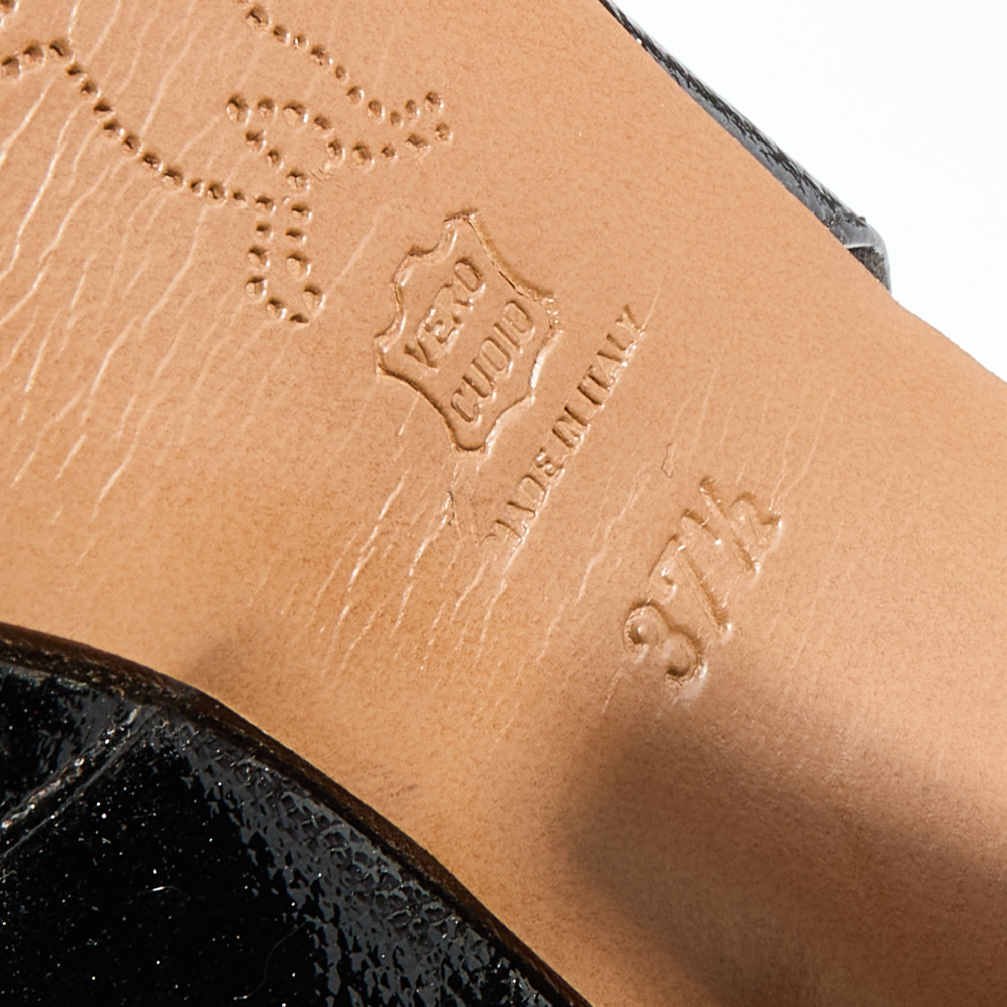 Marni Black Patent Leather Slingback Platform Sandals Size 37.5