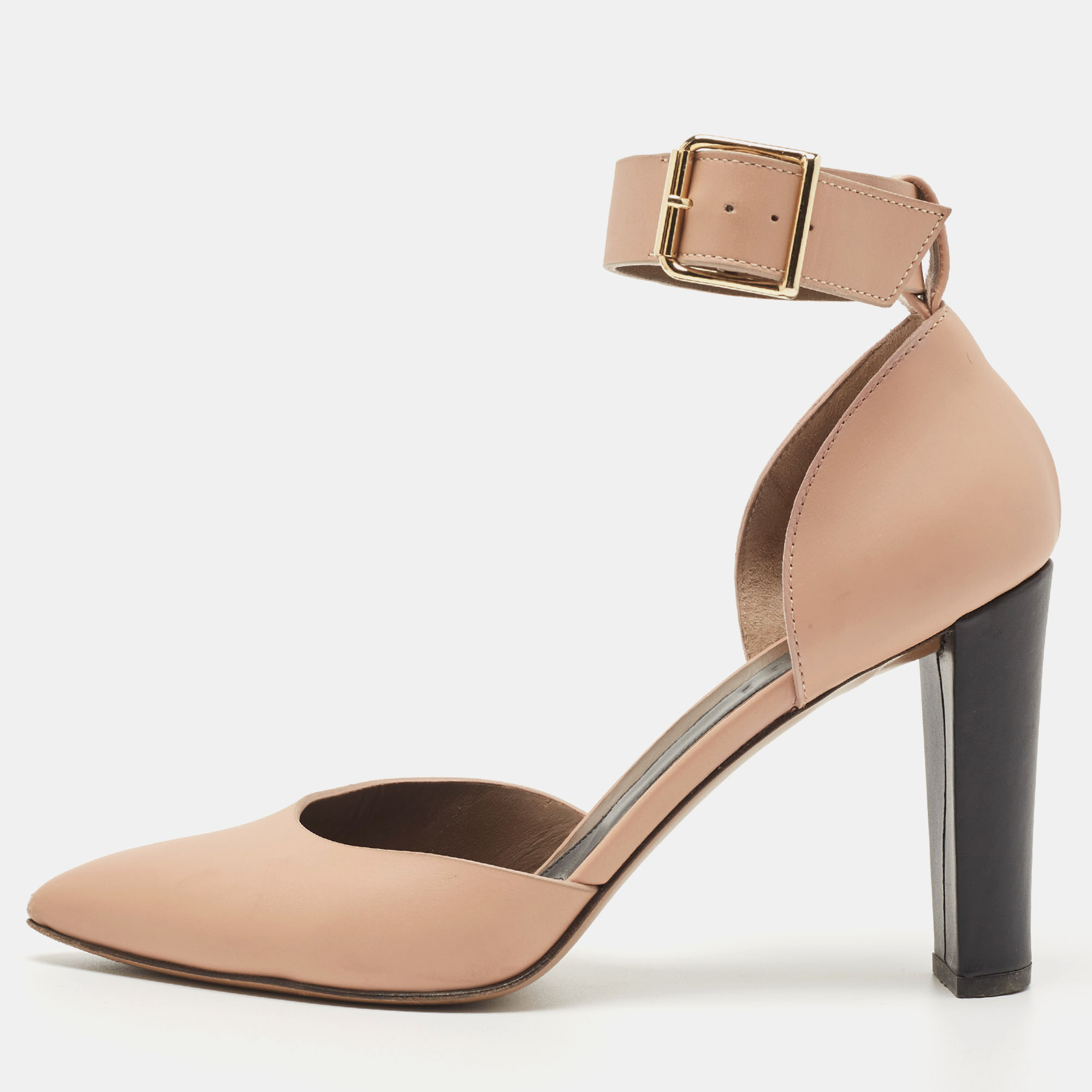 Marni Pink Leather Ankle Strap Pumps Size 38.5