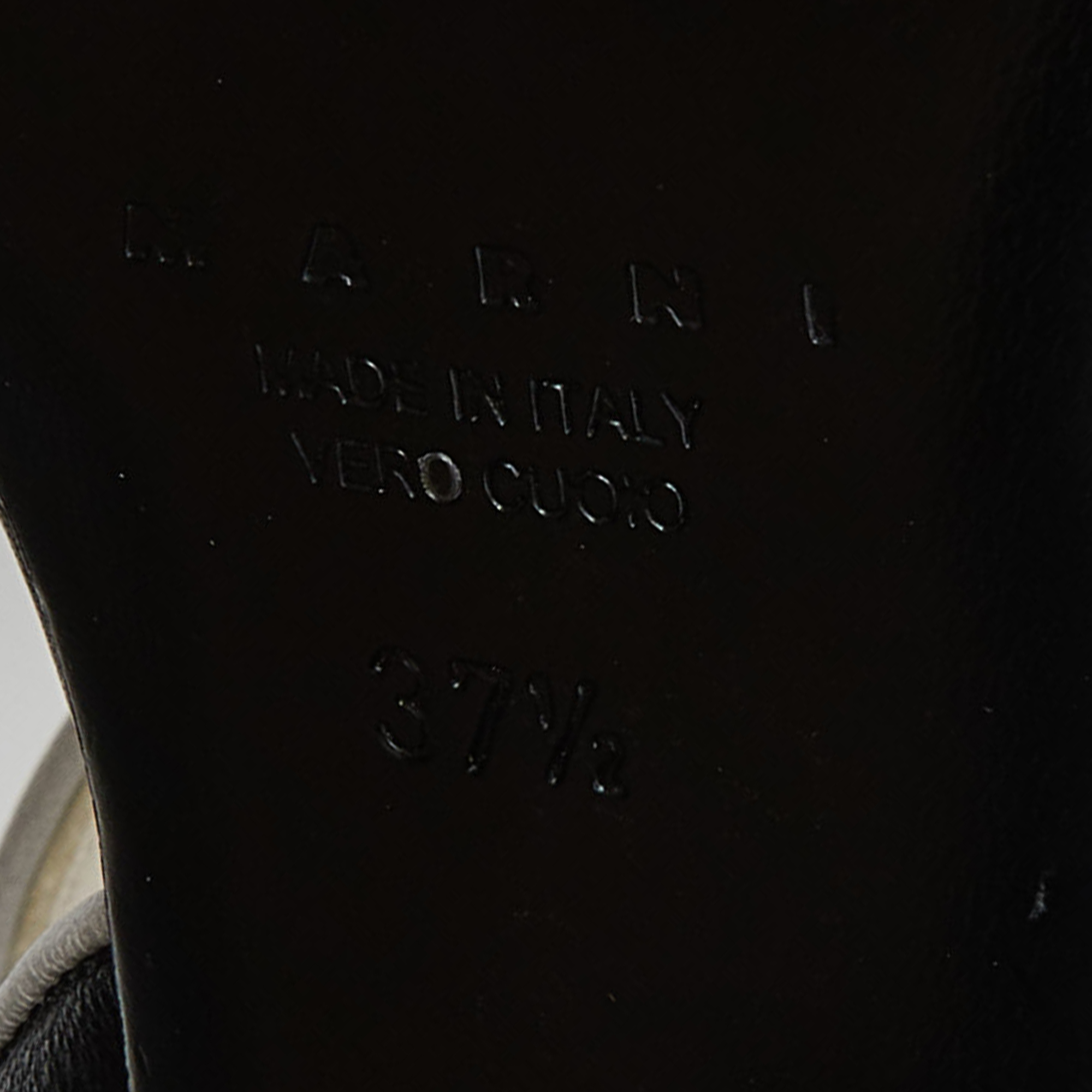 Marni Black/Grey Leather Ankle Strap Pumps Size 37.5