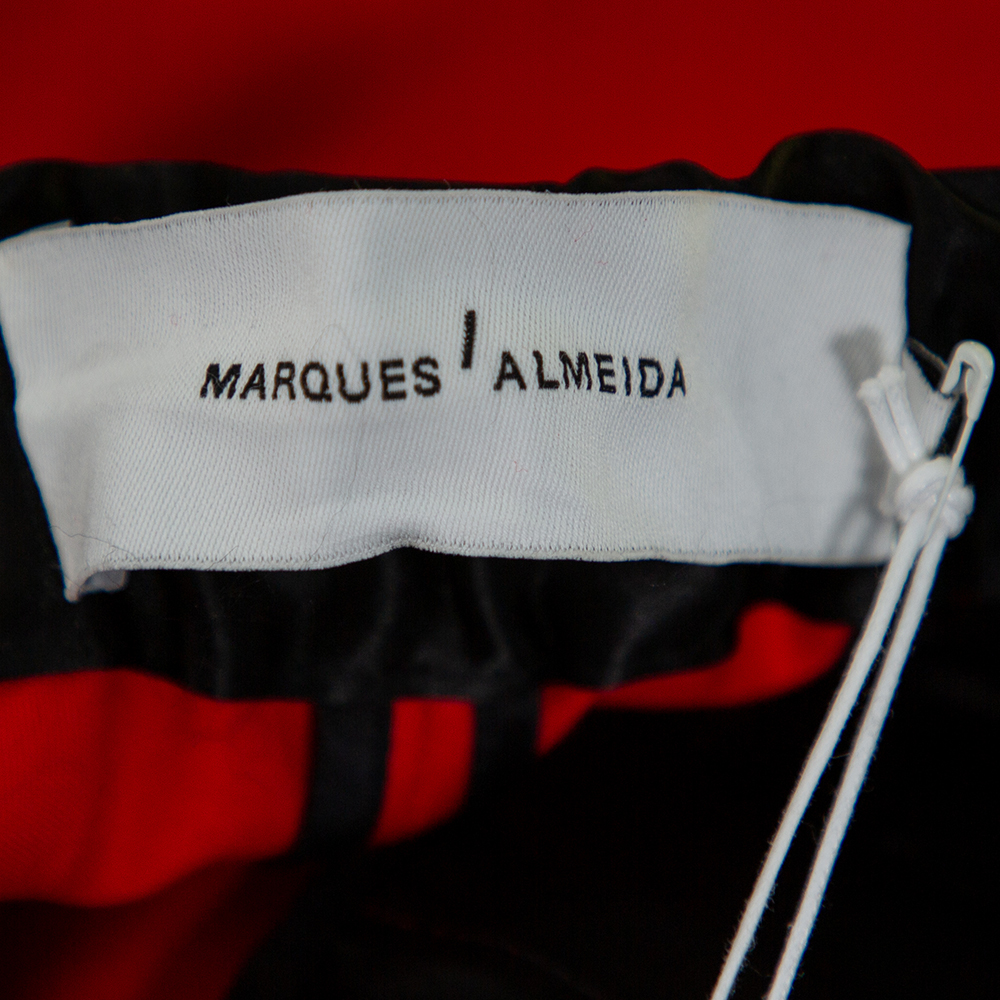 Marques Almeida Red Wool Contrast Trim Side Zip Detail Track Pants L