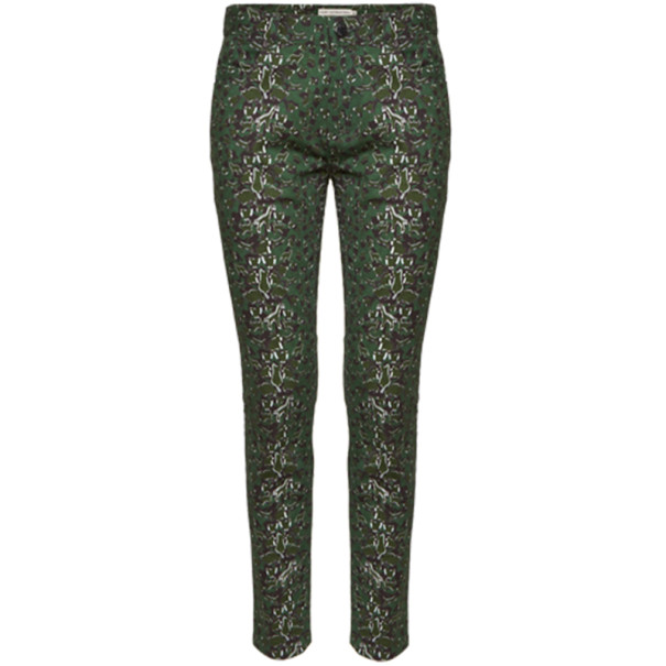 Image of Mary Katrantzou Peacock Green Printed Skinny Jeans S