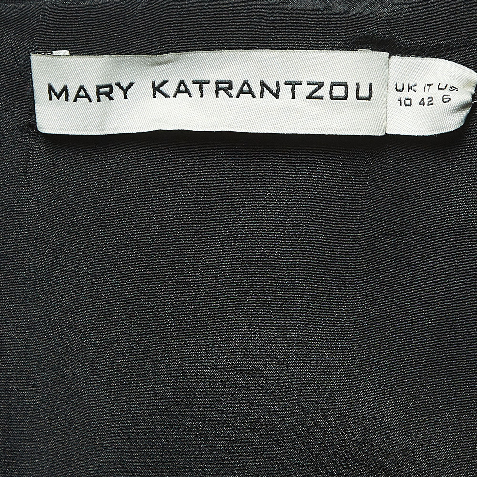 Mary Katrantzou Black/Multicolor Jacquard Strapless Mini Dress M