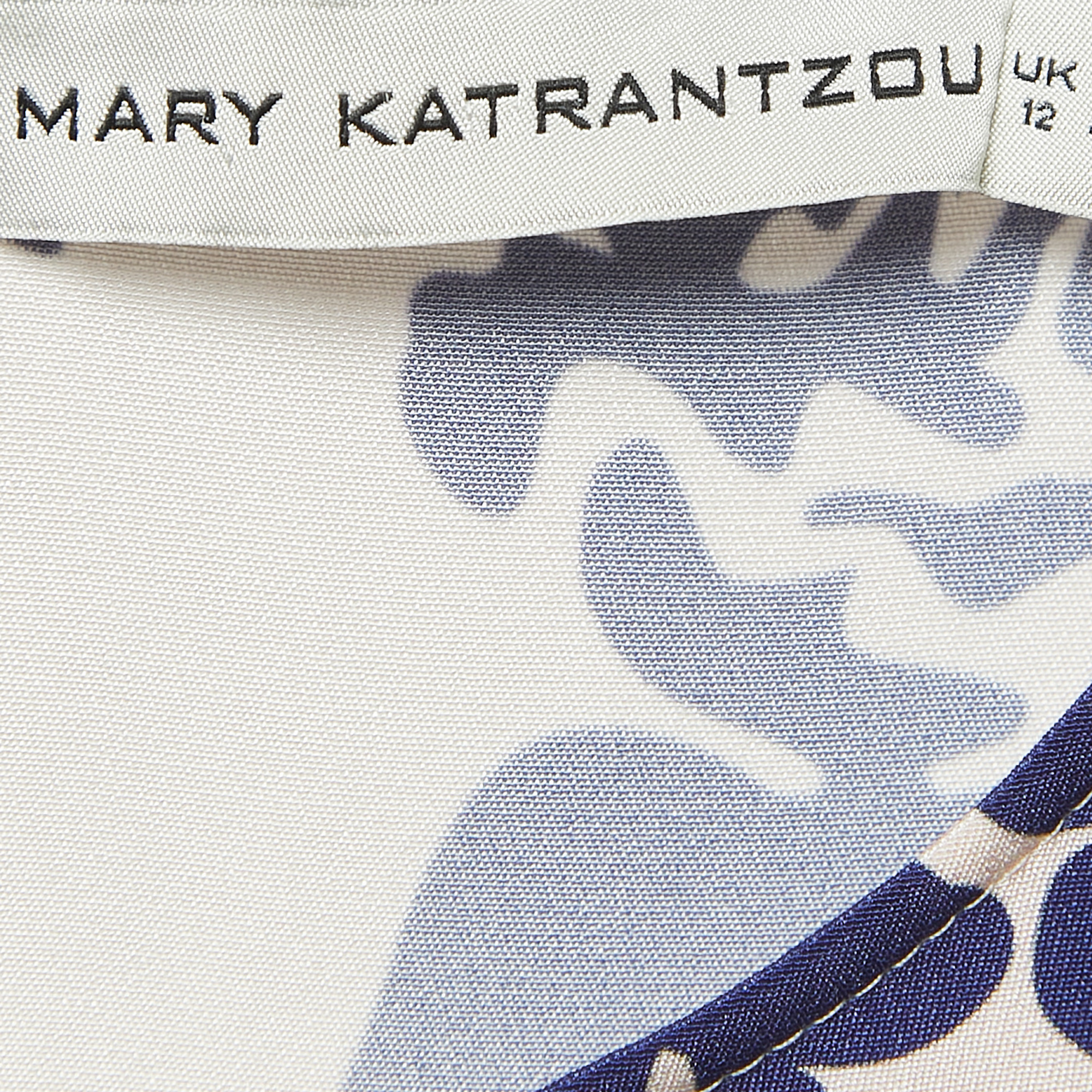Mary Katrantzou Blue Printed Silk Sleeveless Antona Mini Dress M
