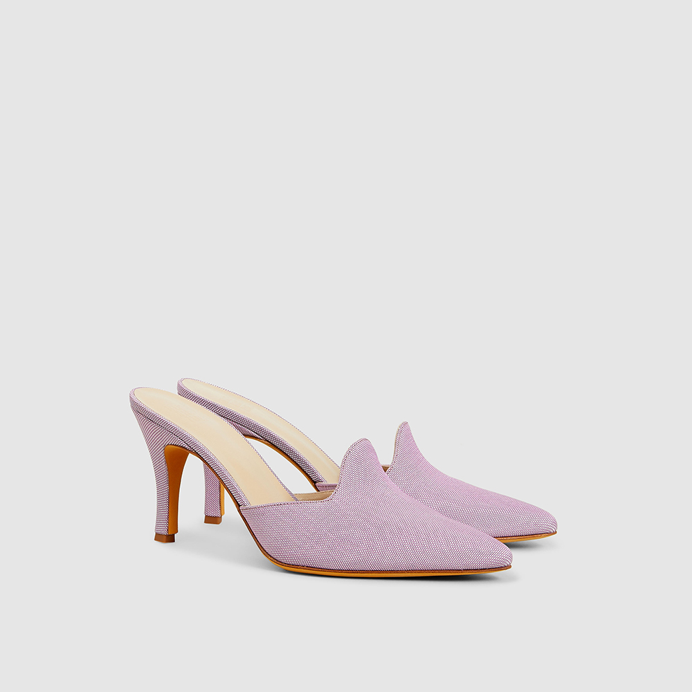 

Maryam Nassir Zadeh Pink Pierre Textured-Leather Mules Size IT
