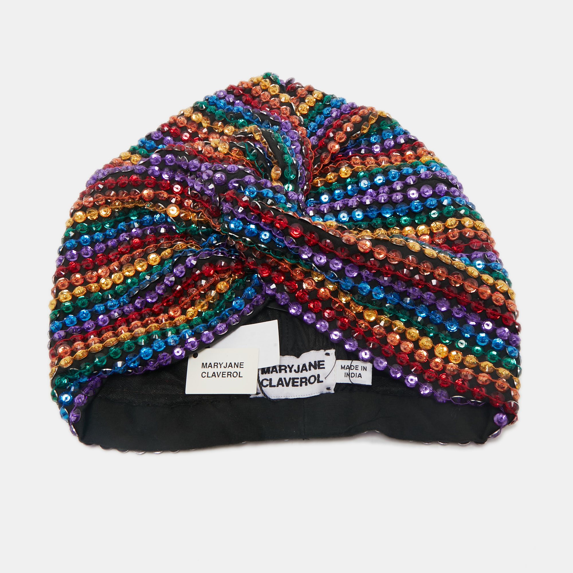 Maryjane Claverol Rainbow Crystal Embellishment Olympia Turban, Multicolor
Maryjane Claverol Rainbow Crystal Embellishment Olympia Turban, Multicolor