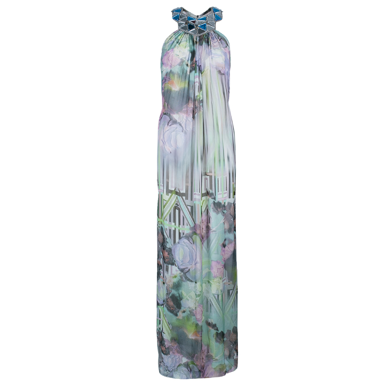 Image of Matthew Williamson Multicolor Embellished Maxi Dress M