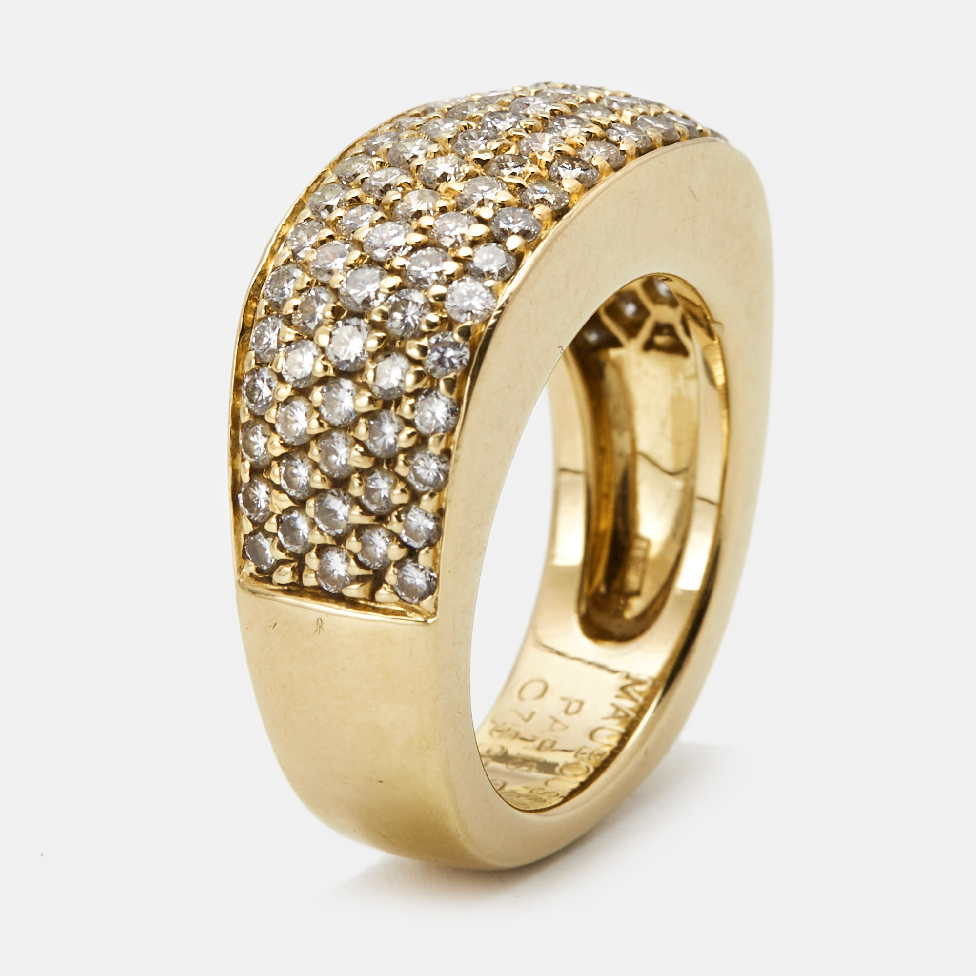 Mauboussin diamonds 18k yellow gold ring size 54