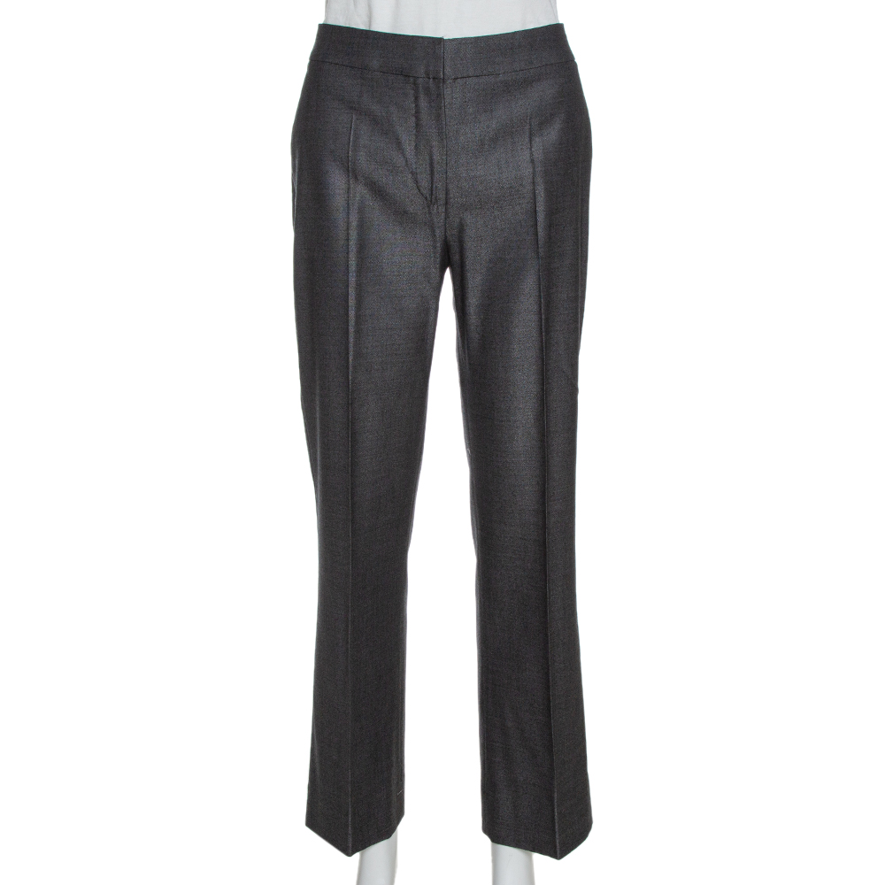 Image of Max Mara Black Wool & Silk Tailored Pants M