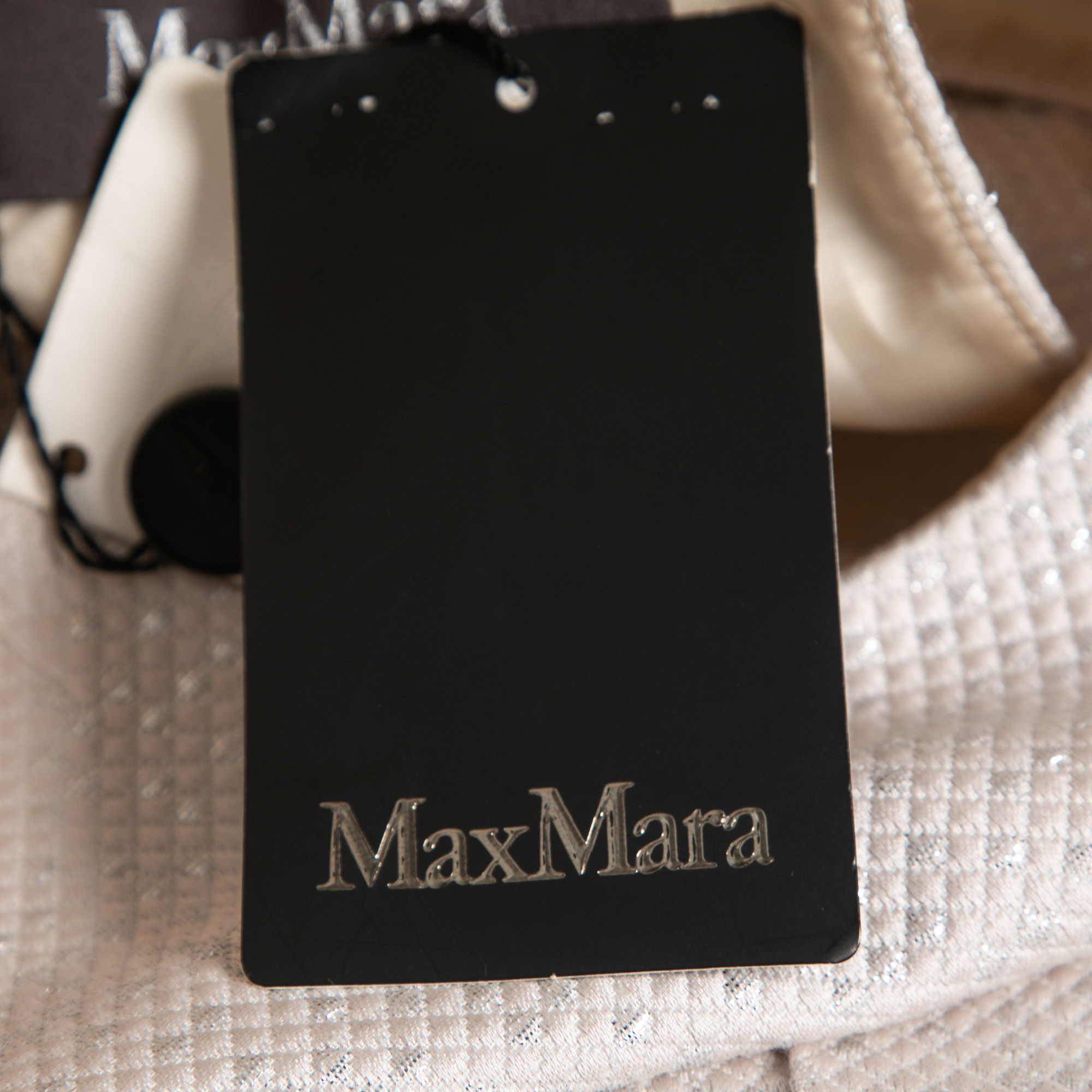 Max Mara Metallic Diamond Jacquard Sleeveless Sheath Dress M