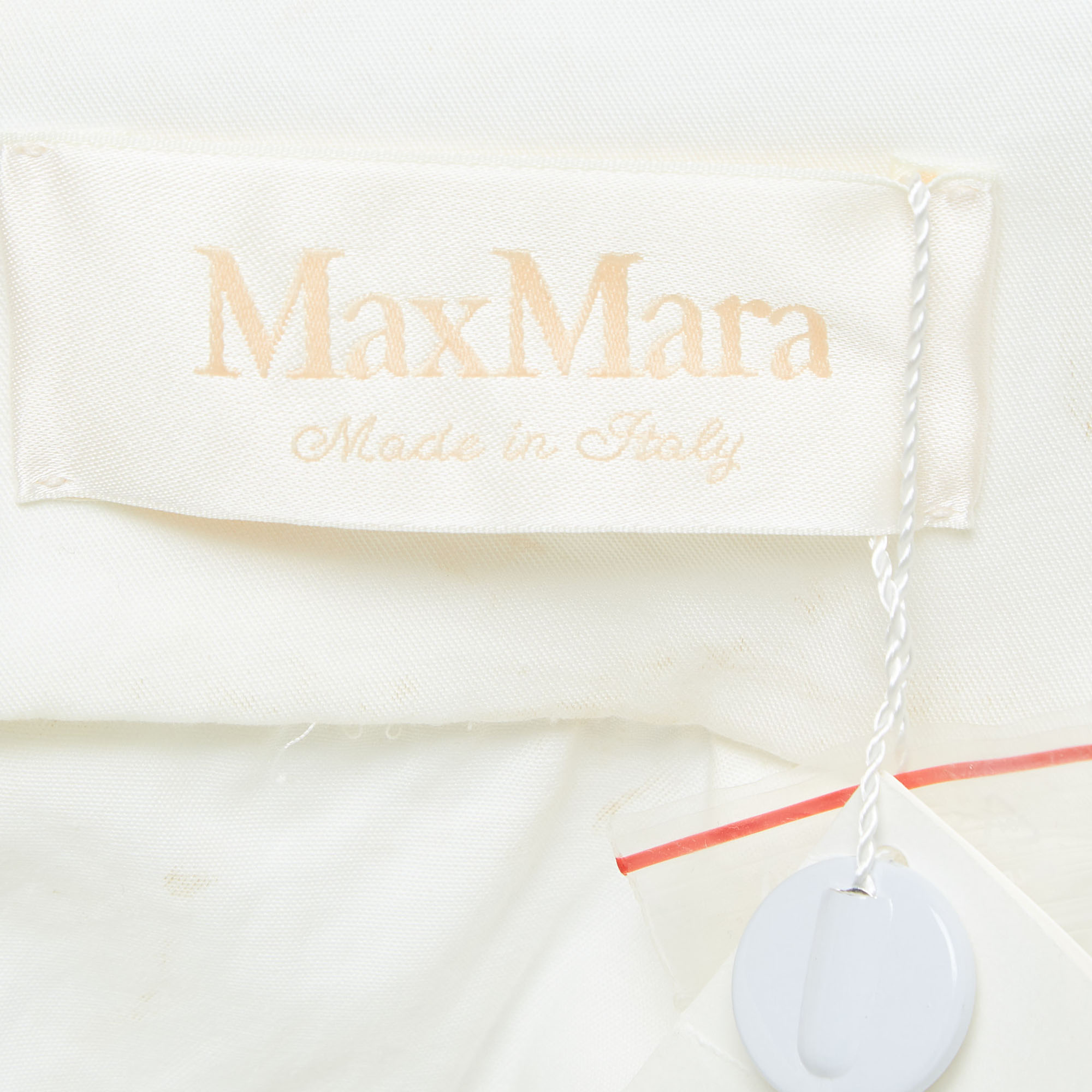 Max Mara White Lurex Jacquard Halter Neck Ermione Gown L