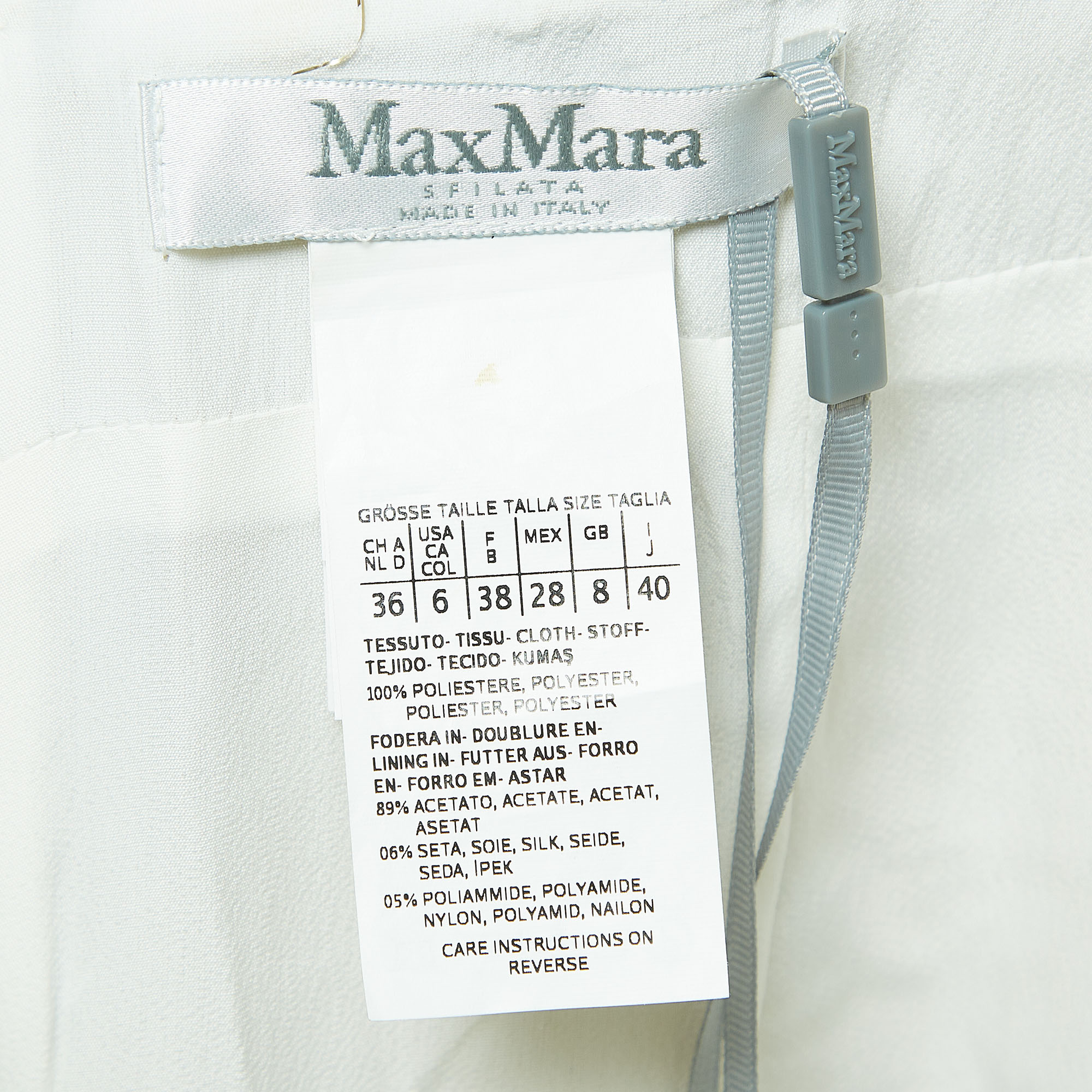 Max Mara Gold/Silver Metallic Fringed Crepe Gavetta Skirt S