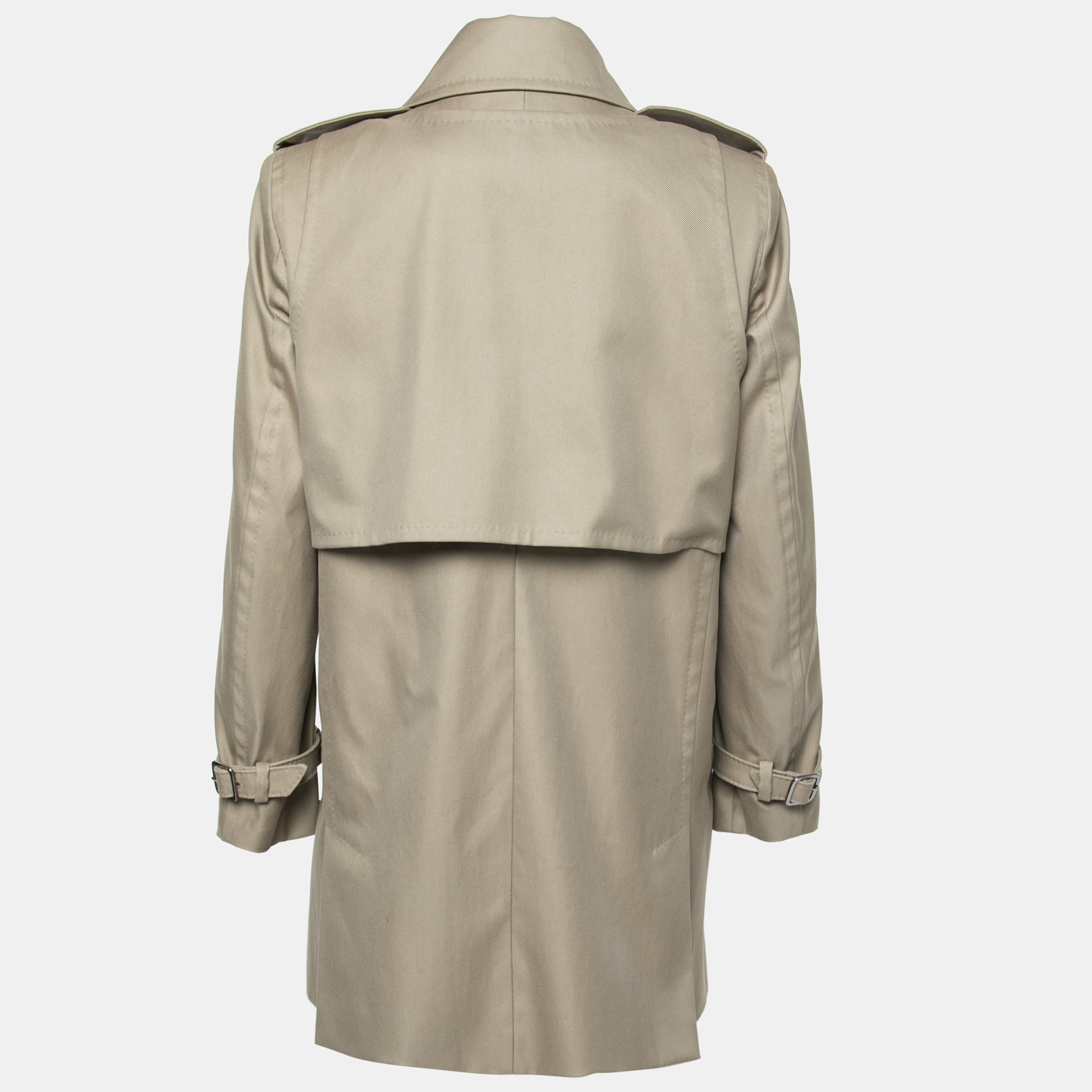 

Max Mara Sfilata Khaki Cotton Twill Overlay Detail Peonie Trench Coat, Brown