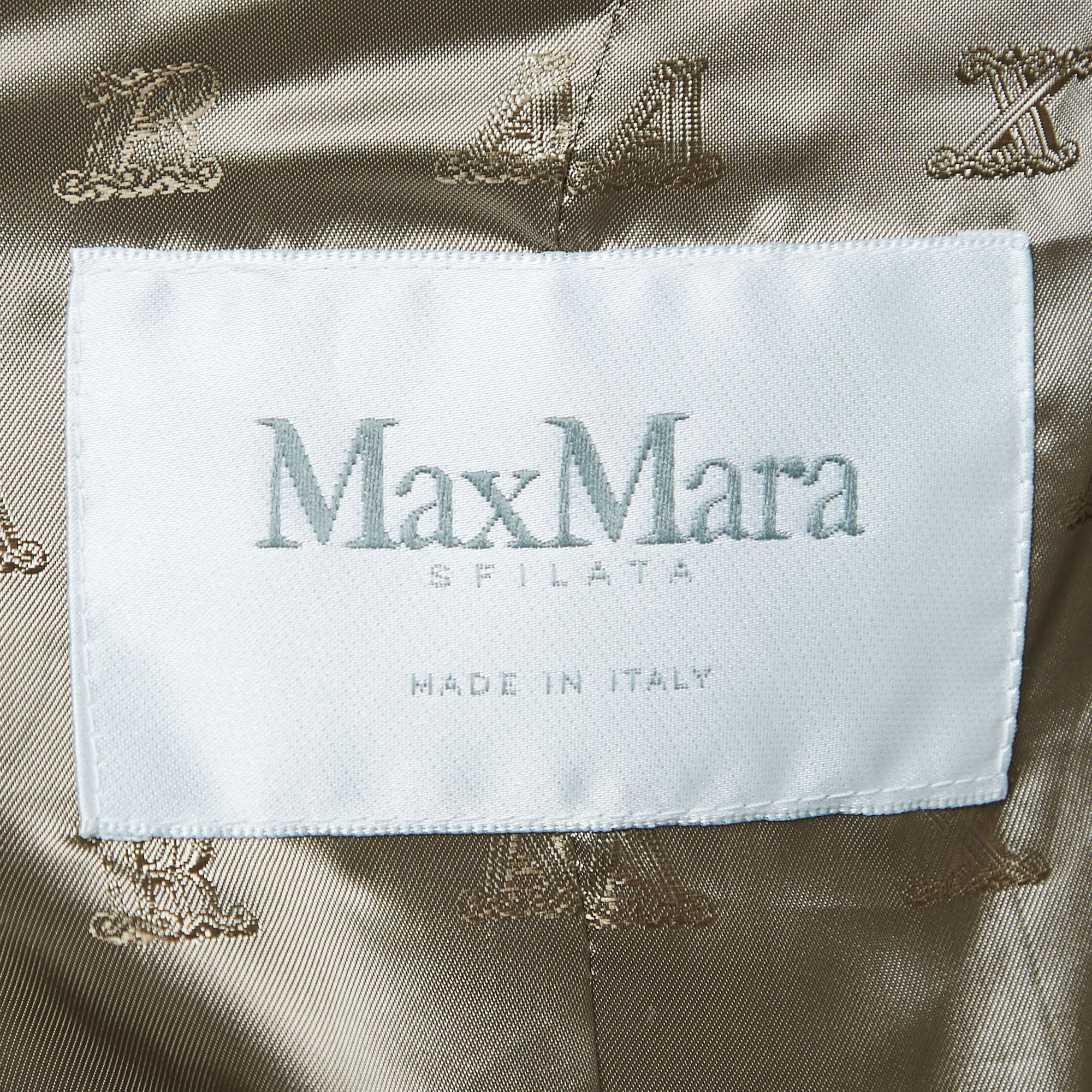 Max Mara Beige Cotton Peonie Long Short Coat S