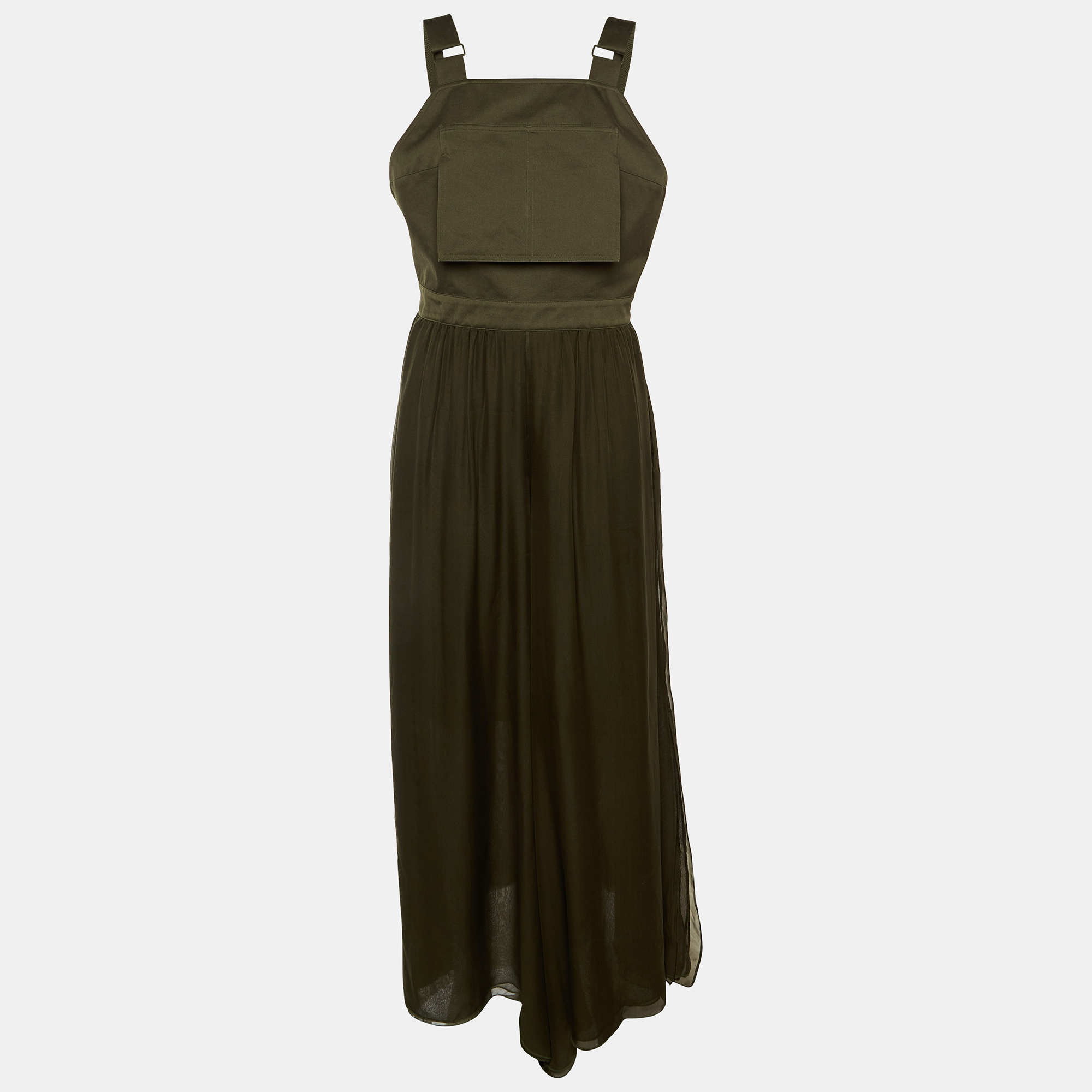 Max Mara Sfilata Olive Green Cotton & Silk Overlay Jumpsuit M
Max Mara Sfilata Olive Green Cotton & Silk Overlay Jumpsuit M