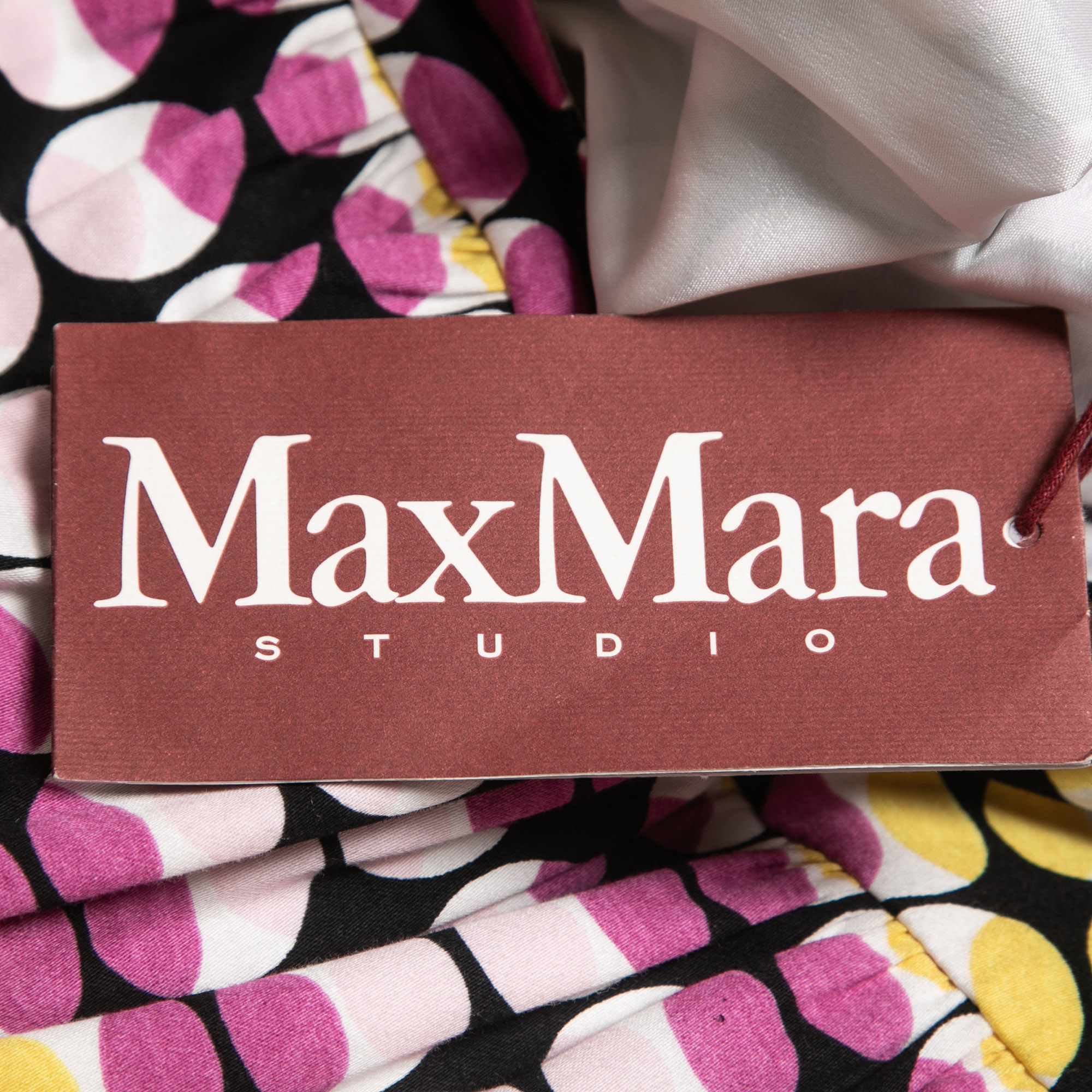 Max Mara Studio Multicolor Printed Cotton Sleeveless Mini Dress M