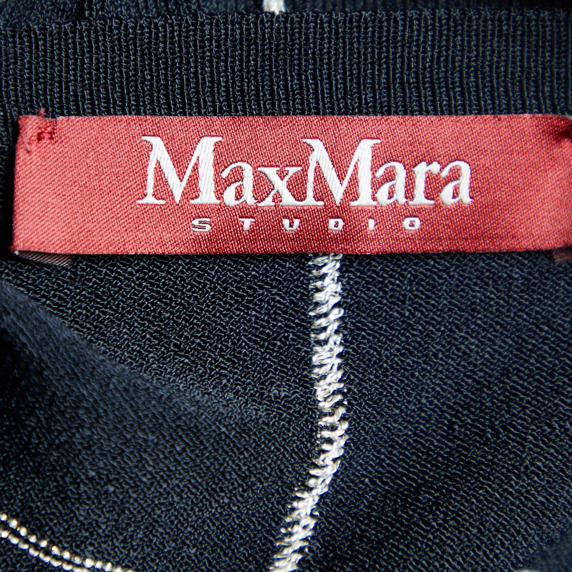 Max Mara Studio Black Knit Long Sleeve Top S