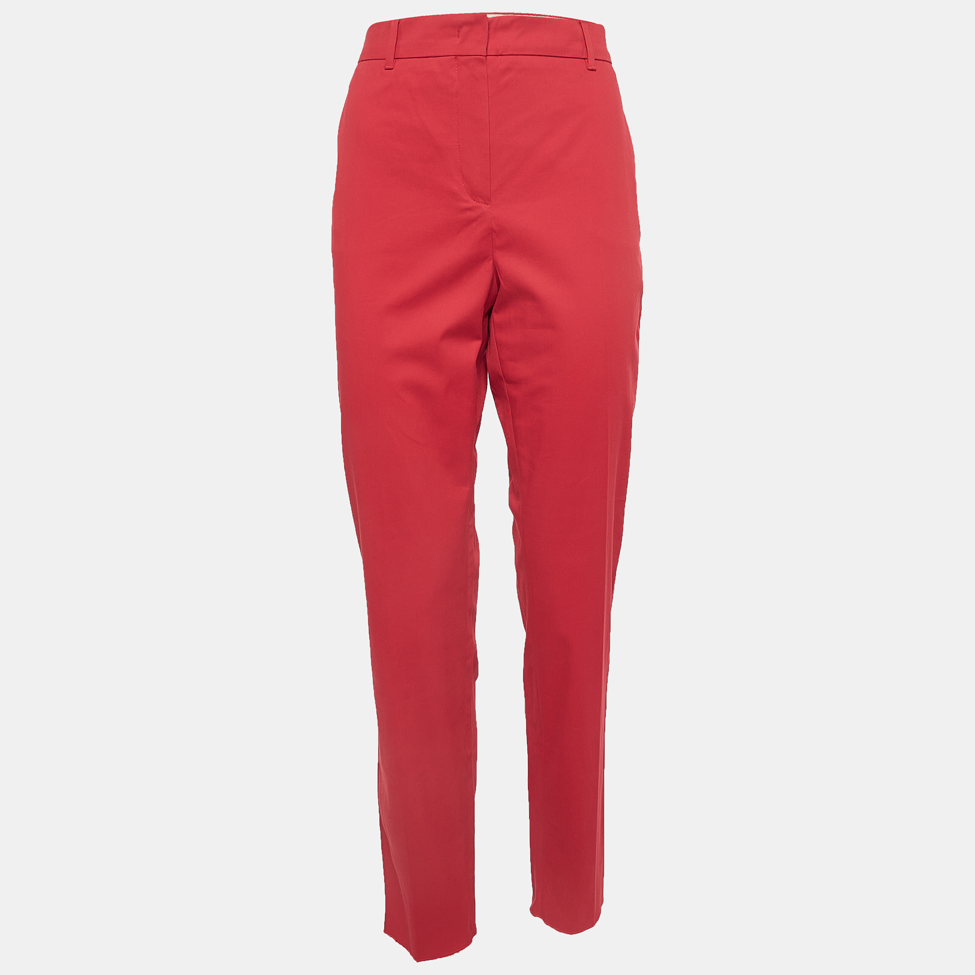 Max mara studio red gabardine regular fit trousers l
