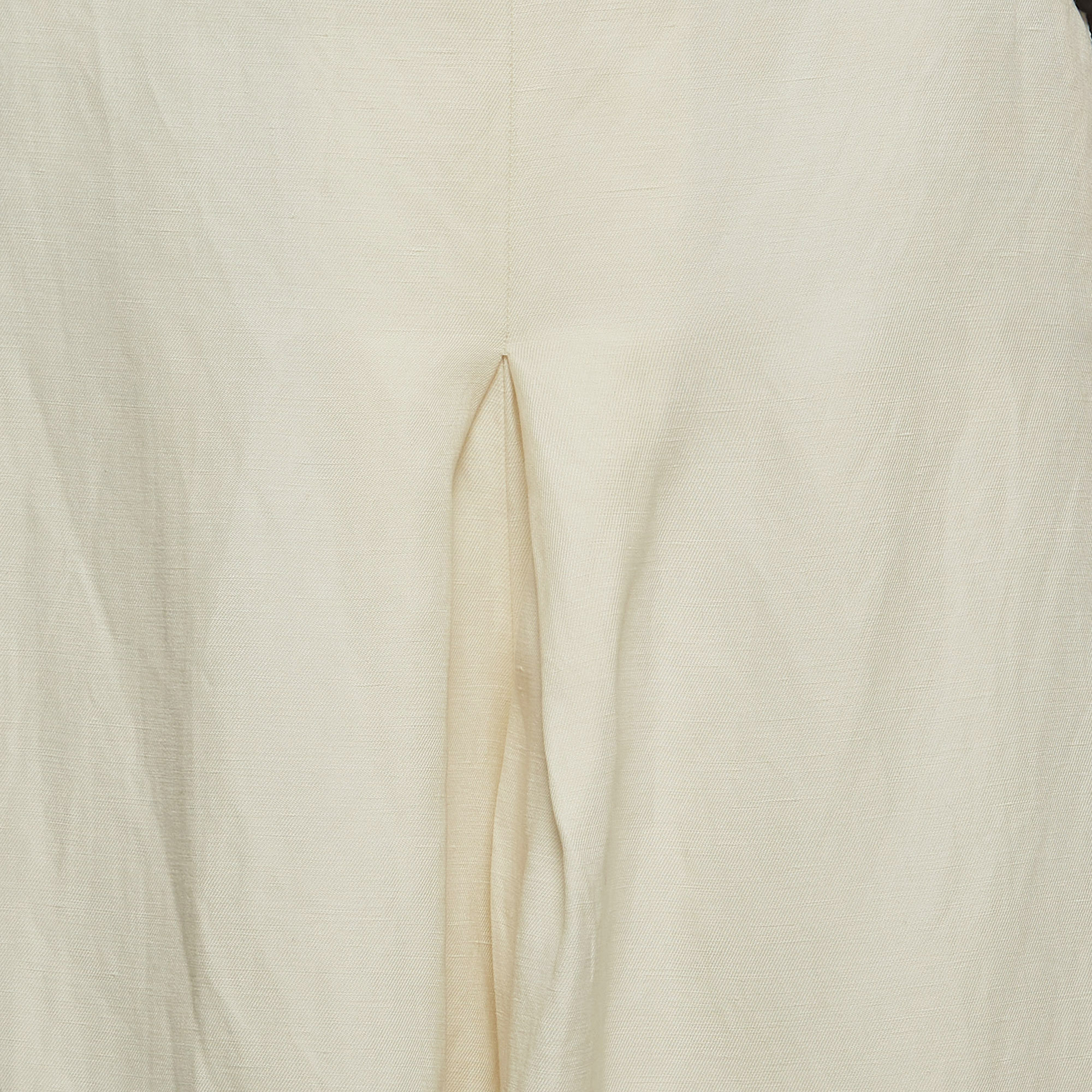 Max Mara Cream Linen Blend Nievo Culottes M